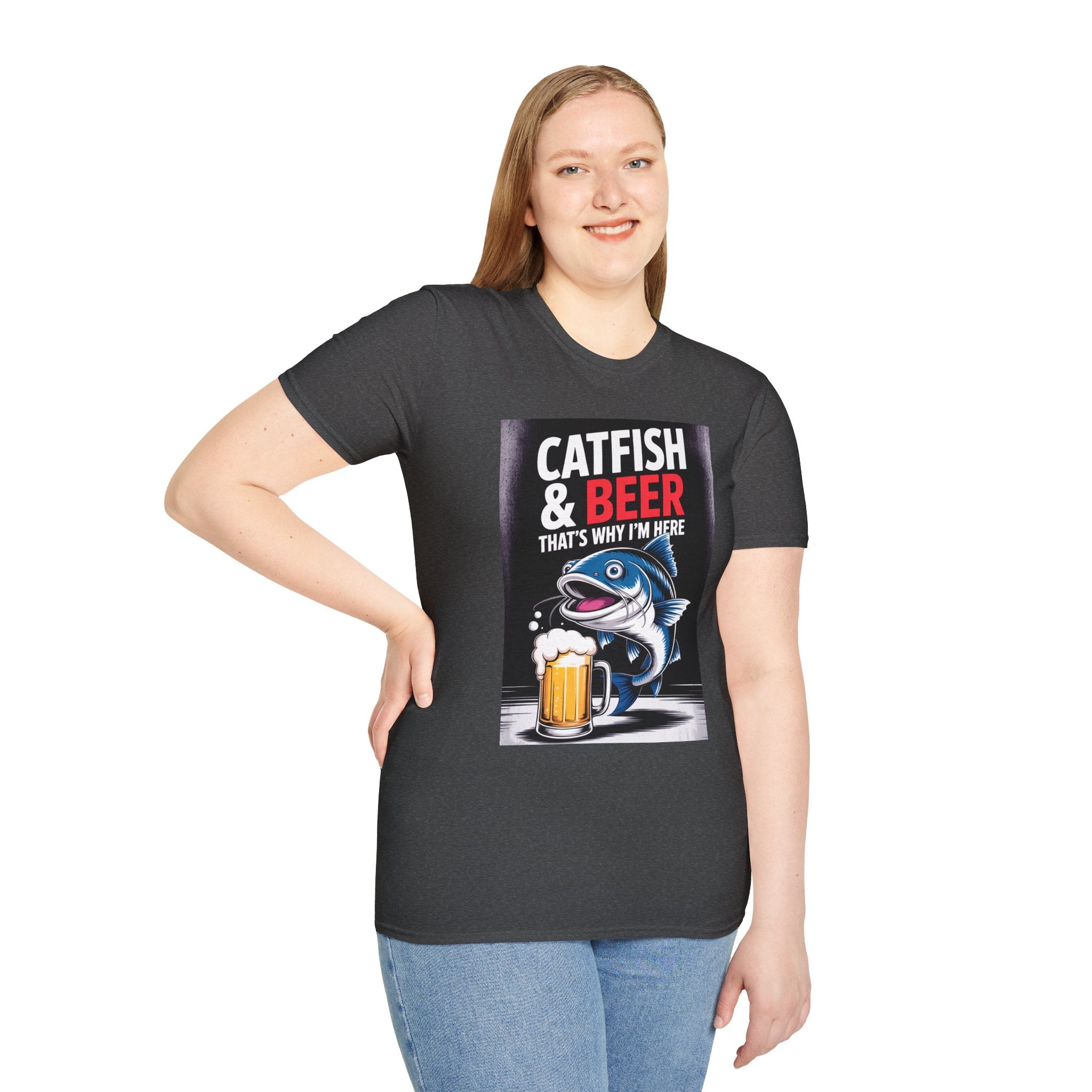 Catfish & Beer T-Shirt — Funny Fishing Shirt with Beer Graphic