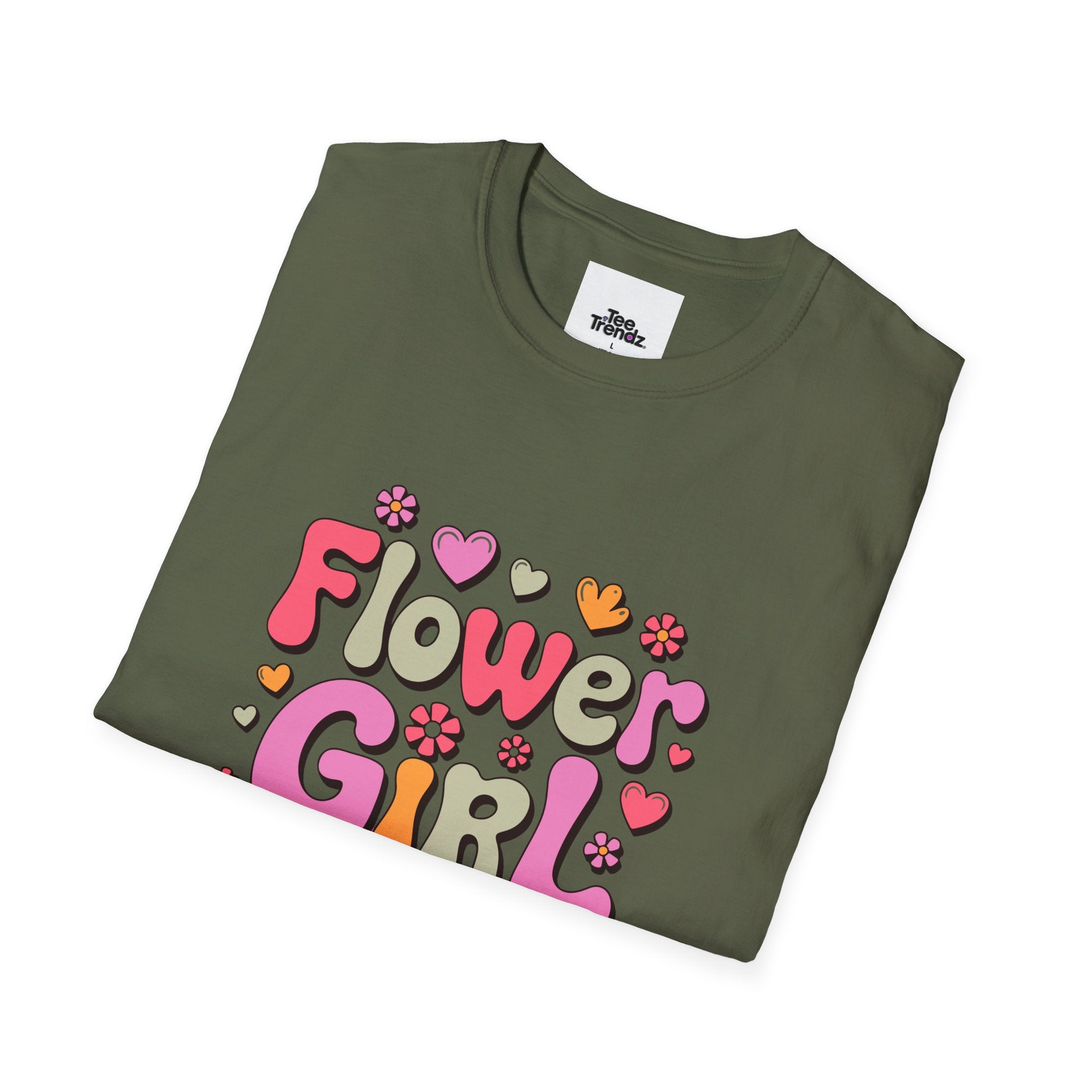 Flower Girl T-Shirt — Cute Retro Floral Wedding Tee for Kids