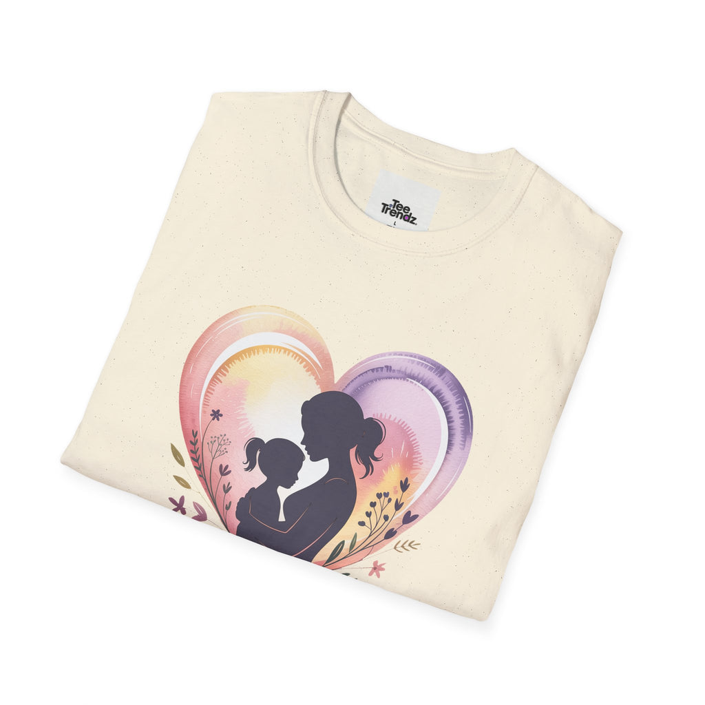 Mother's Love T-Shirt — Silhouette Heart Mom & Child Graphic (Mother's Day Gift)
