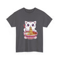 Cute Cat Ramen Tee – Kawaii Kitty Eating Noodles Graphic Shirt