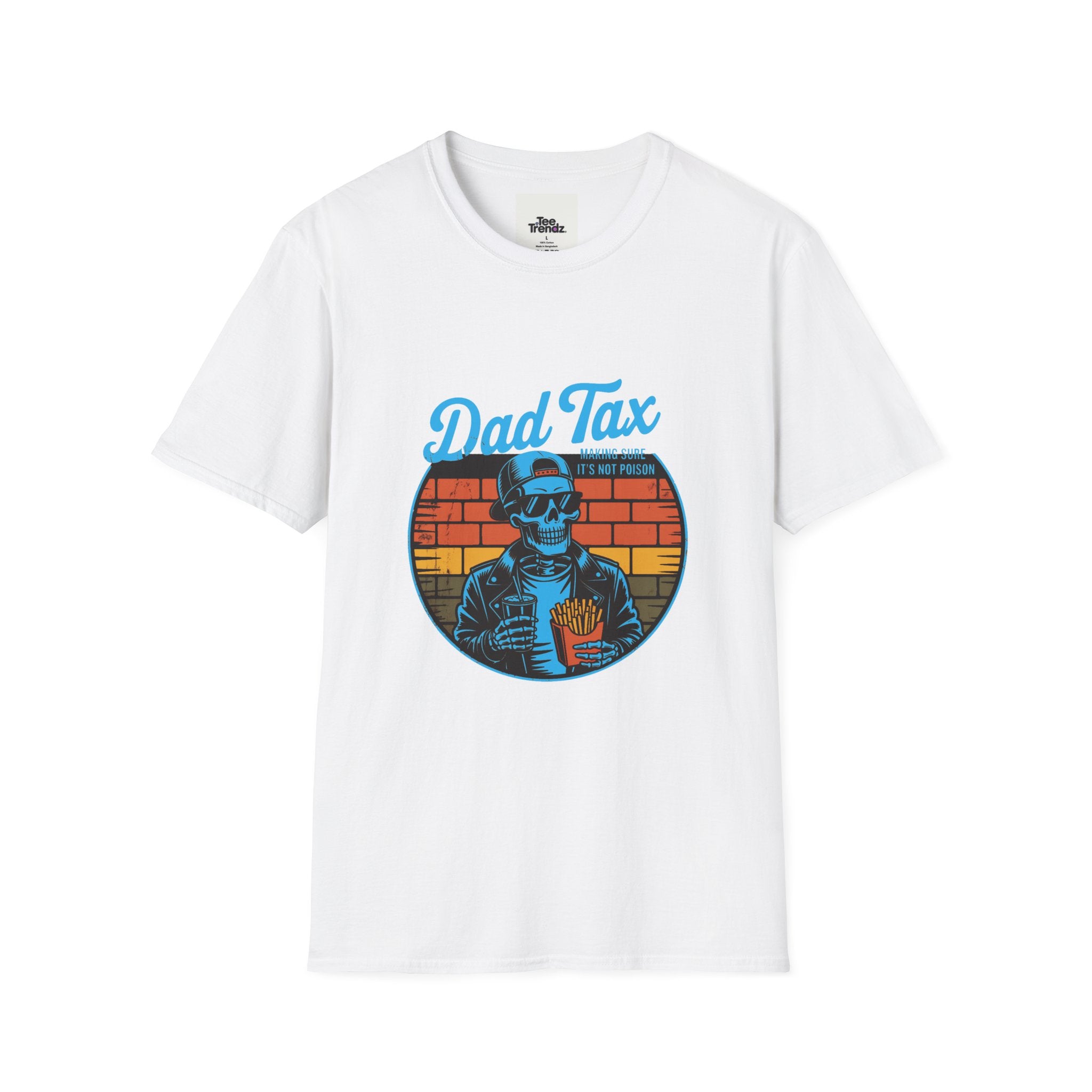 Dad Tax T-Shirt – Retro Skull Dad with Popcorn Graphic, Funny Father’s Day Gift