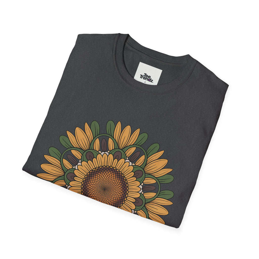 Sunflower Mandala T-Shirt — Retro Floral Graphic Tee