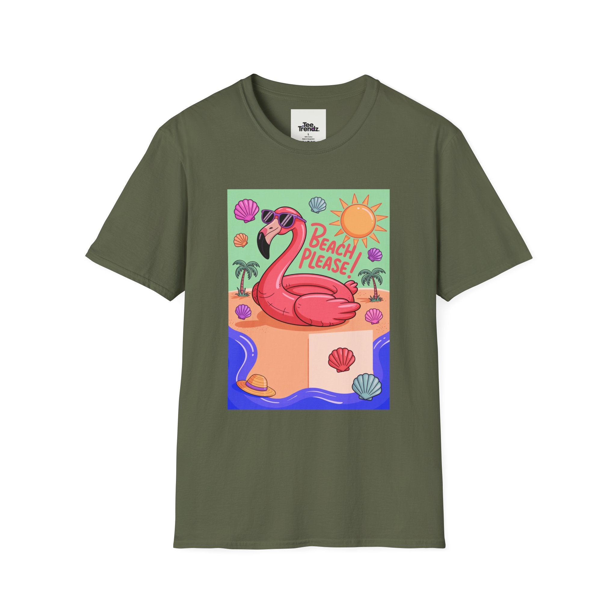 Beach Please Flamingo T-Shirt