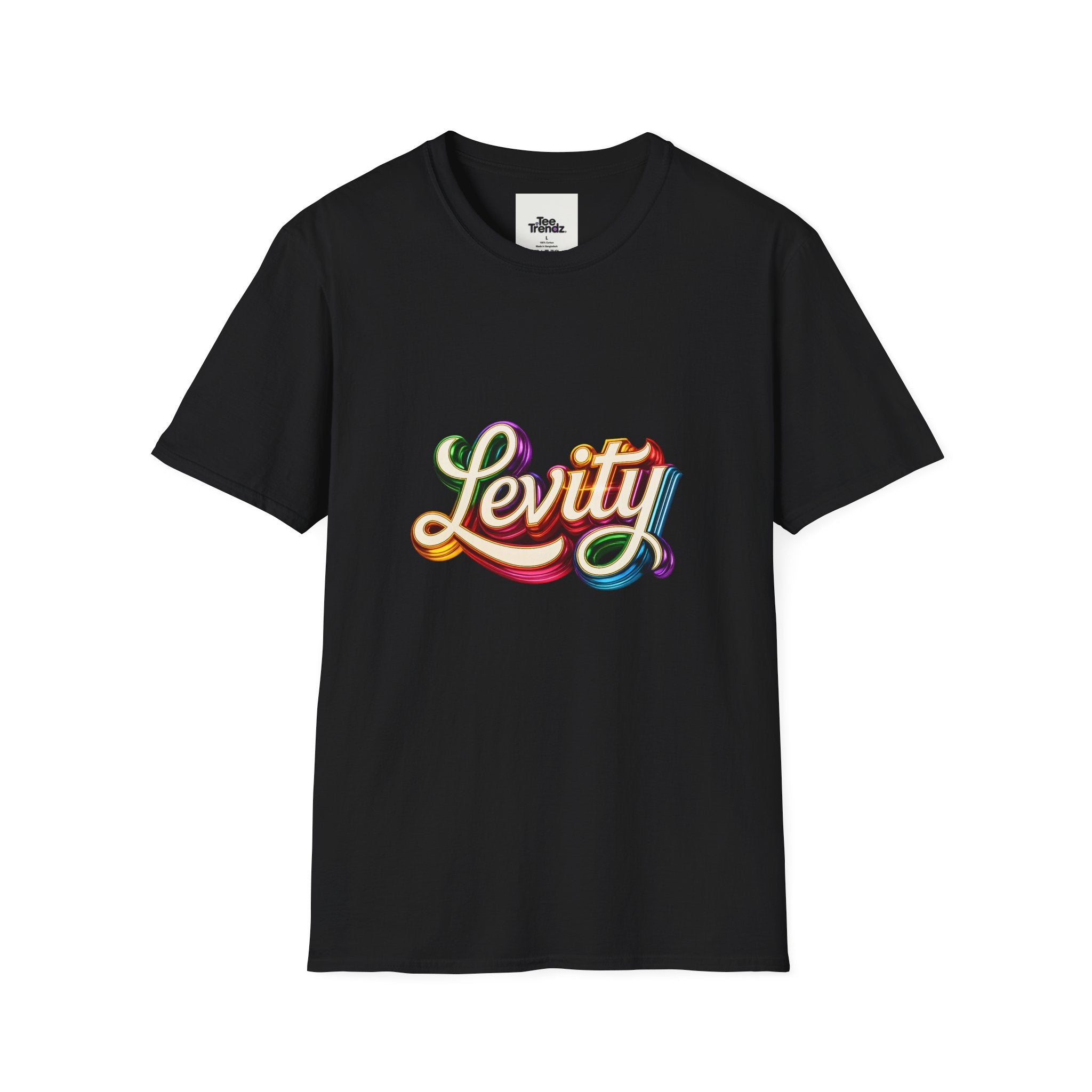 Levity Retro Script T-Shirt — Colorful Vintage Rainbow Graphic