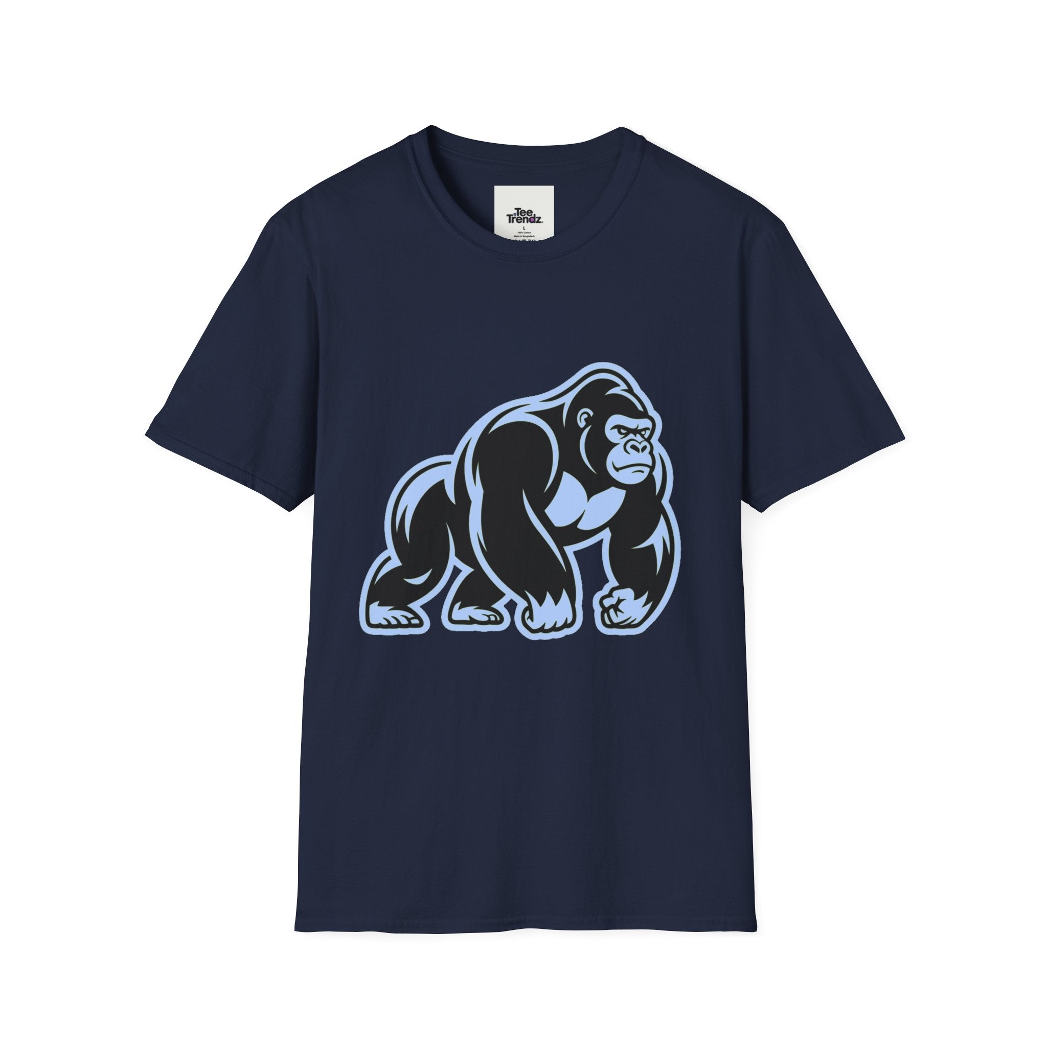 Gorilla Mascot T-Shirt — Bold Blue Ape Graphic Tee