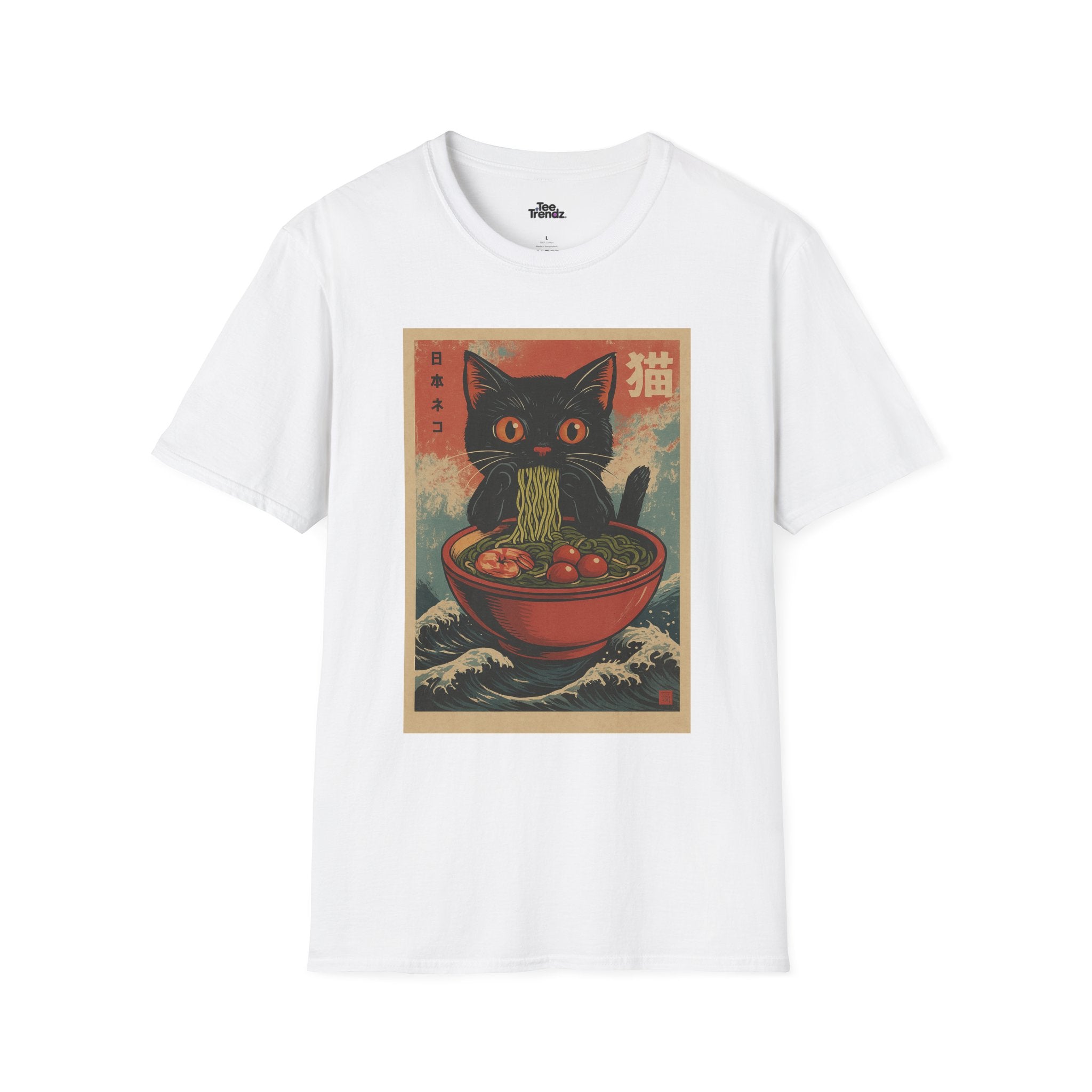 Cat Ramen T-Shirt — Vintage Japanese Neko Bowl Graphic Tee