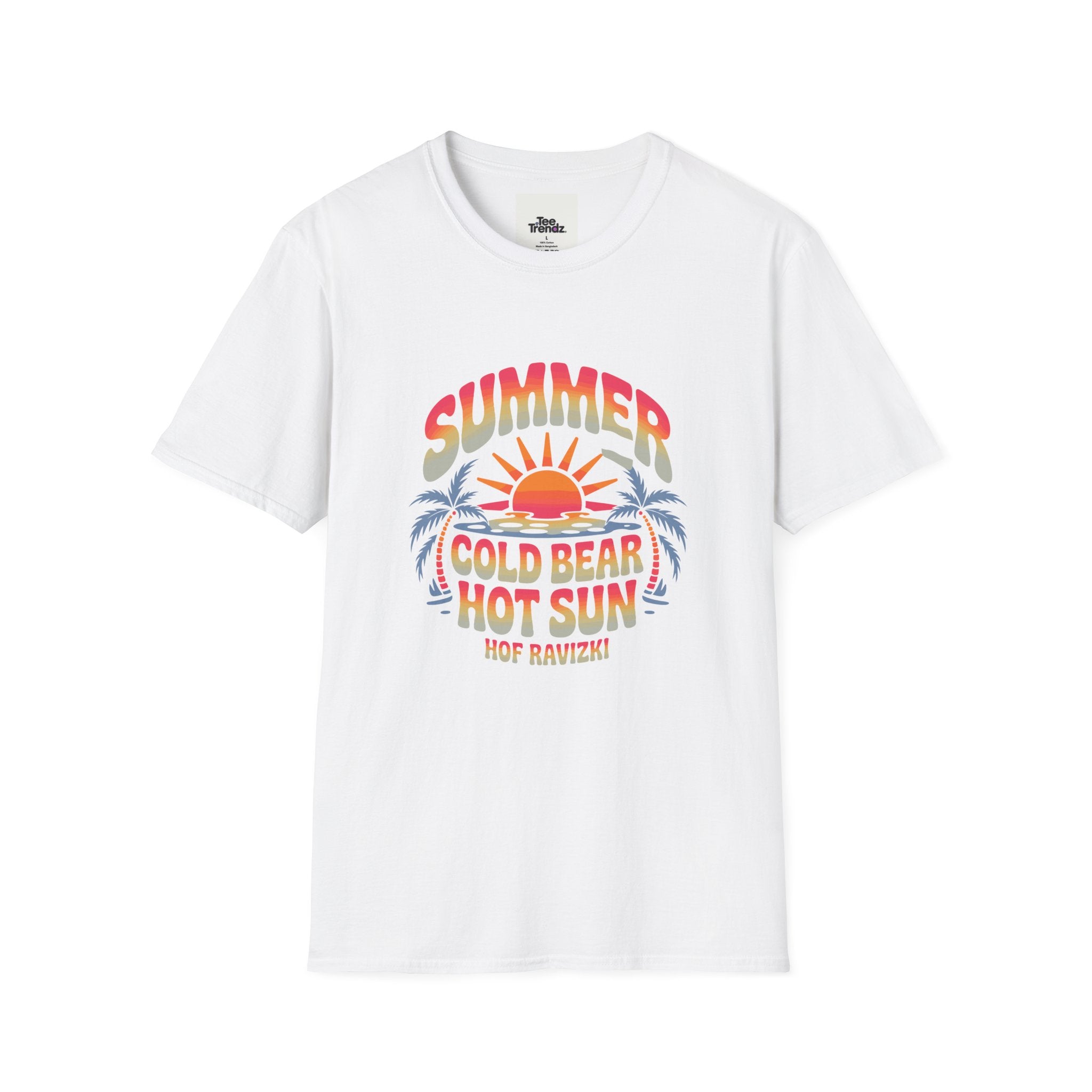 Summer Graphic T-Shirt — "Cold Bear Hot Sun" Retro Beach Tee