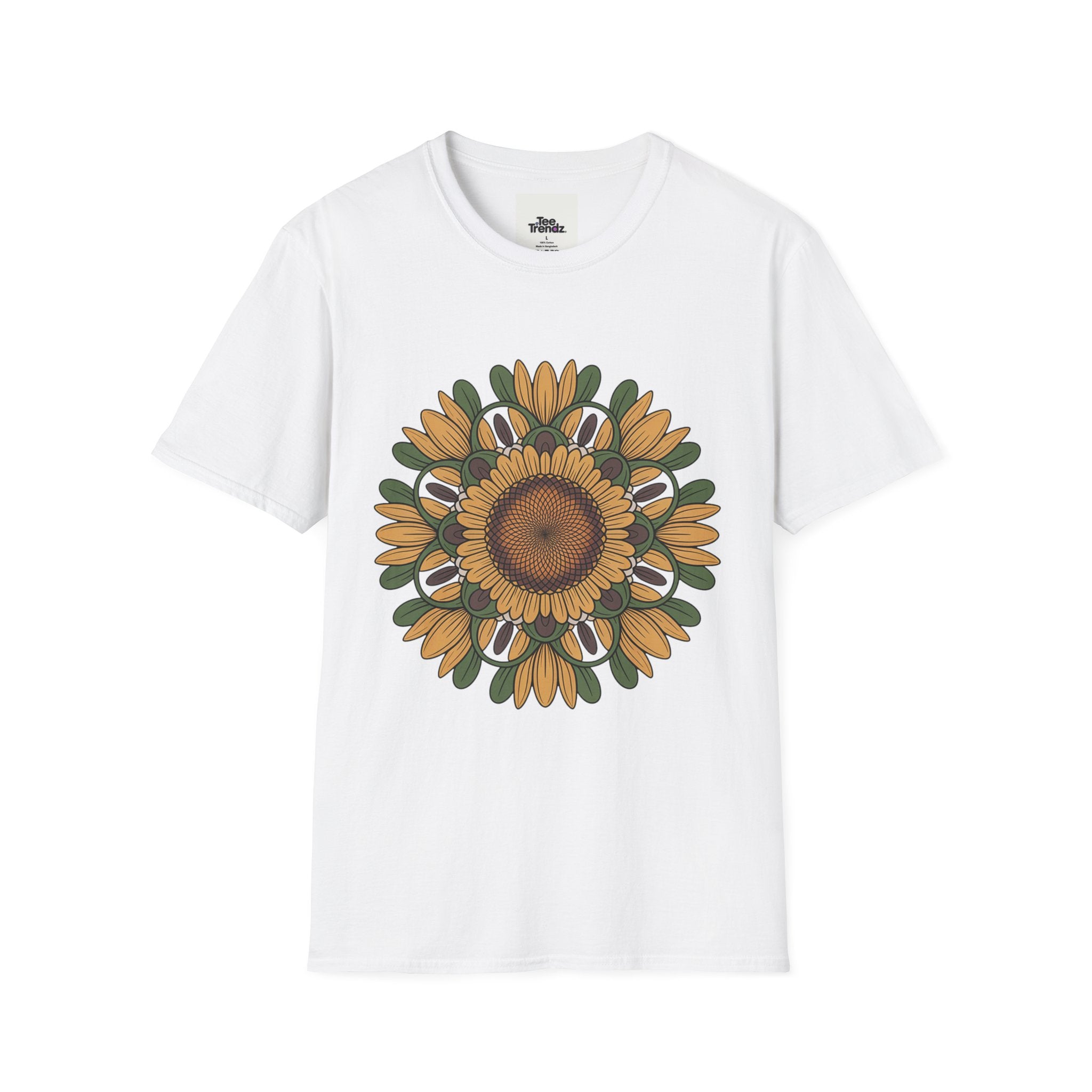 Sunflower Mandala T-Shirt — Retro Floral Graphic Tee
