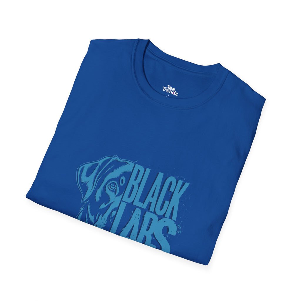 Black Labs Matter T‑Shirt — Blue Graphic Labrador Rescue Tee