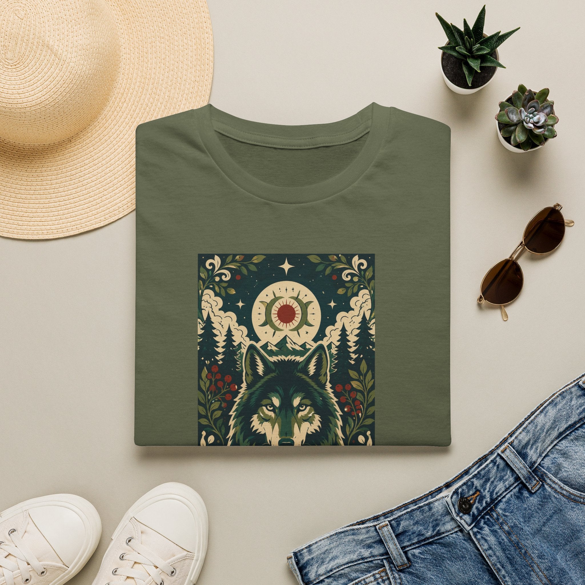 Wolf Spirit T-Shirt — Mystic Forest Moon Graphic