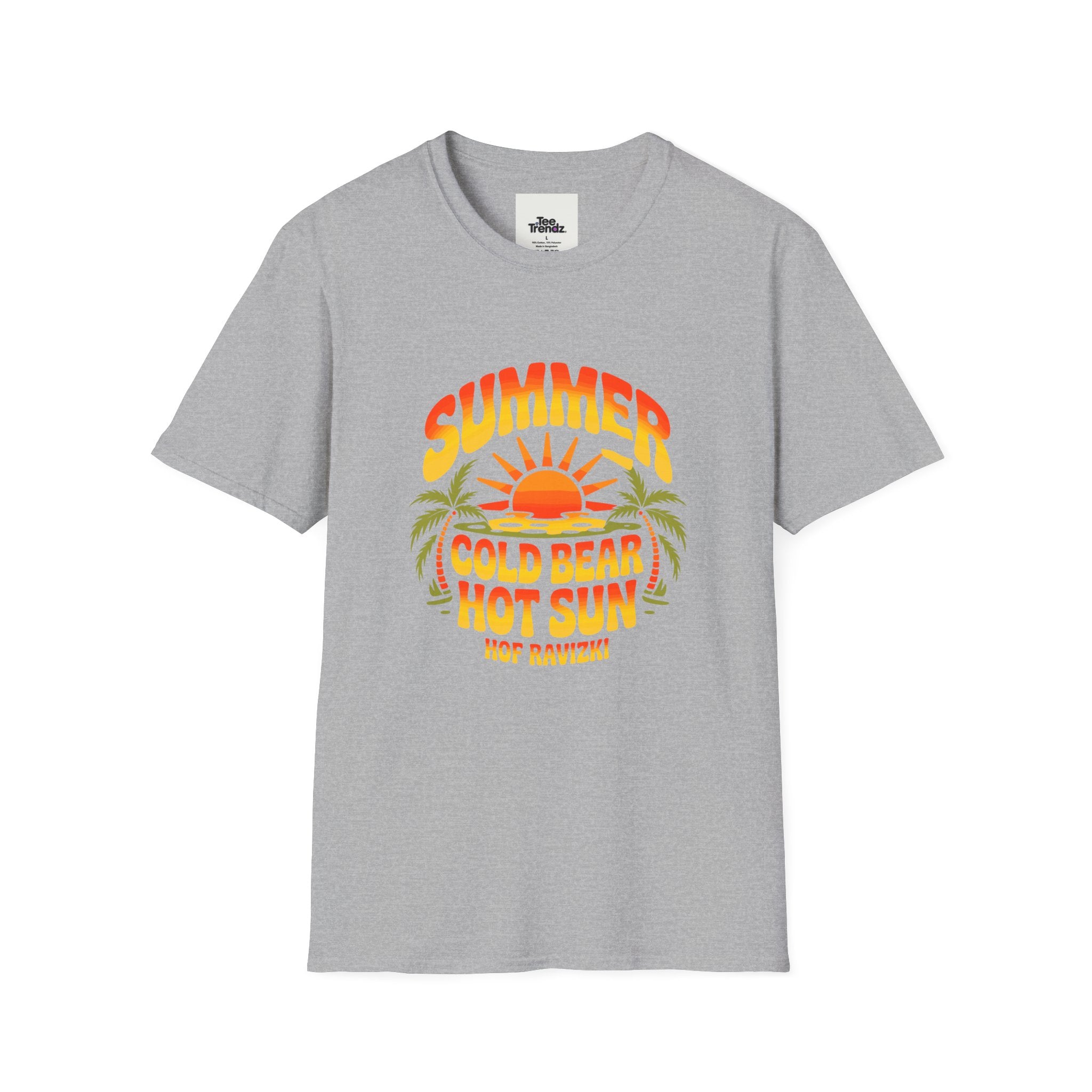 Summer Graphic T-Shirt — "Cold Bear Hot Sun" Retro Beach Tee