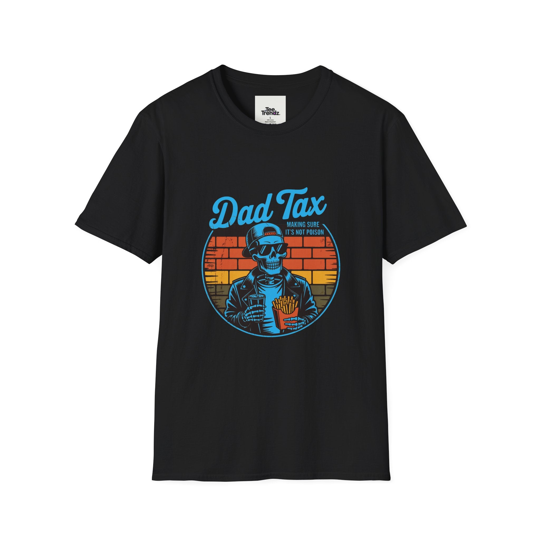 Dad Tax T-Shirt – Retro Skull Dad with Popcorn Graphic, Funny Father’s Day Gift