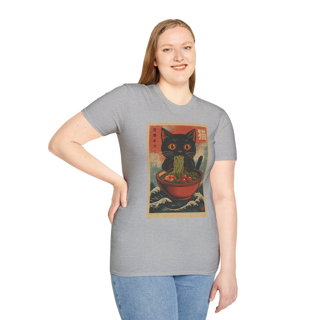 Cat Ramen T-Shirt — Vintage Japanese Neko Bowl Graphic Tee