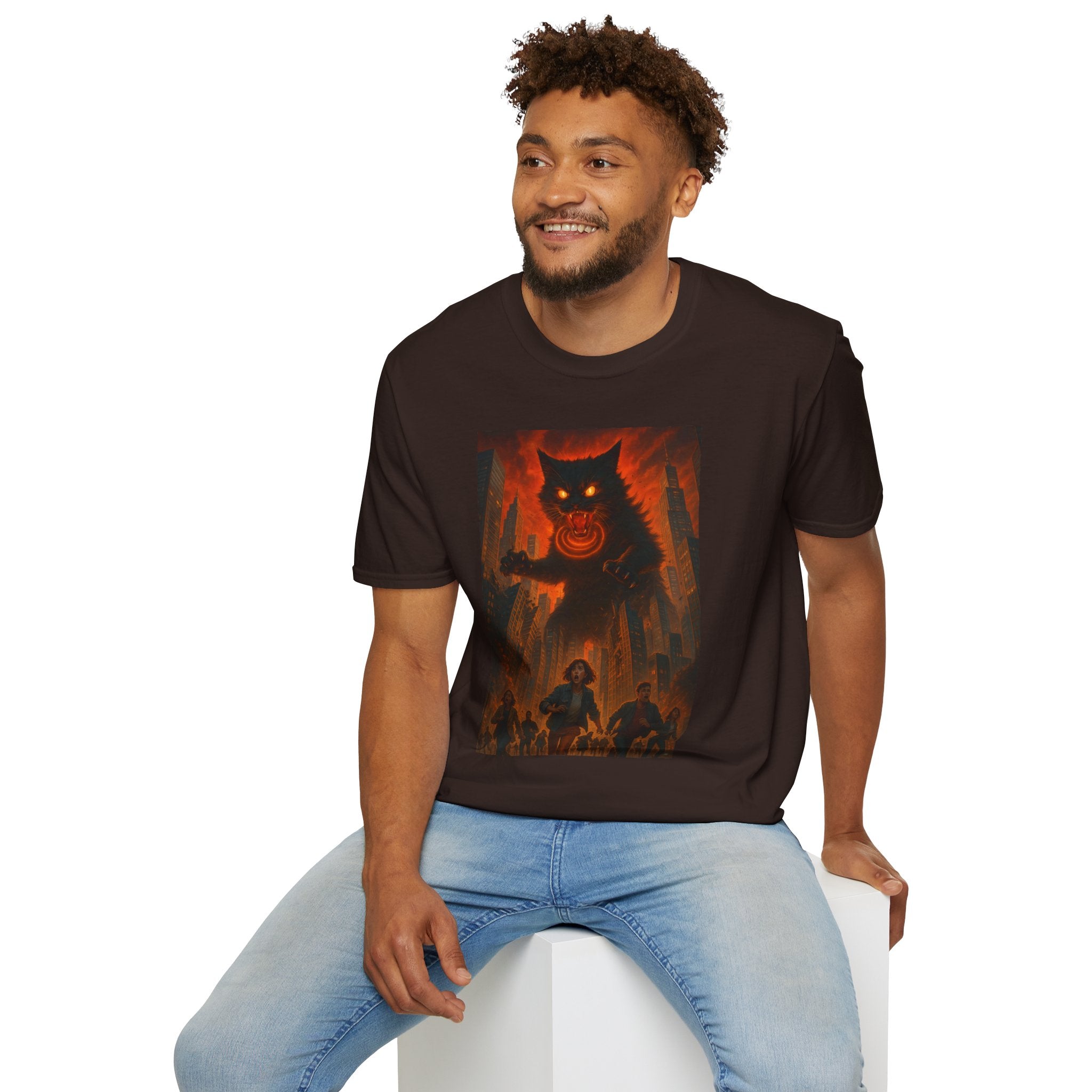 Demon Night T-Shirt — Fiery Monster Illustration Tee