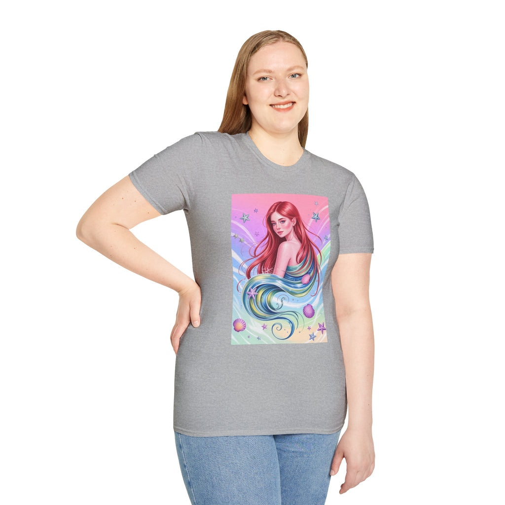 Mermaid Fantasy T-Shirt — Pastel Cosmic Sea Girl Graphic Tee