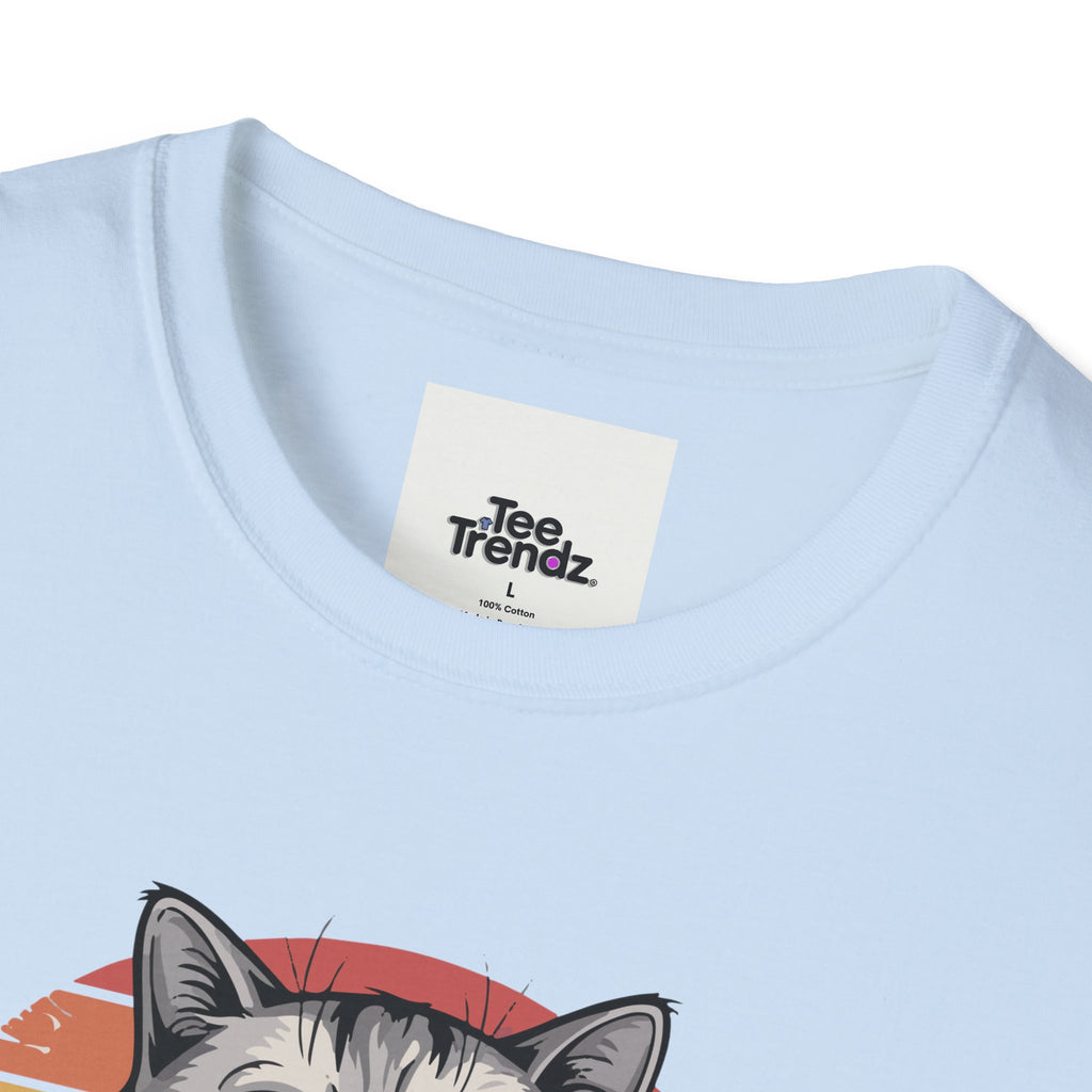 Fine… Cat T-Shirt — Retro Striped Cute Kitty Graphic Tee