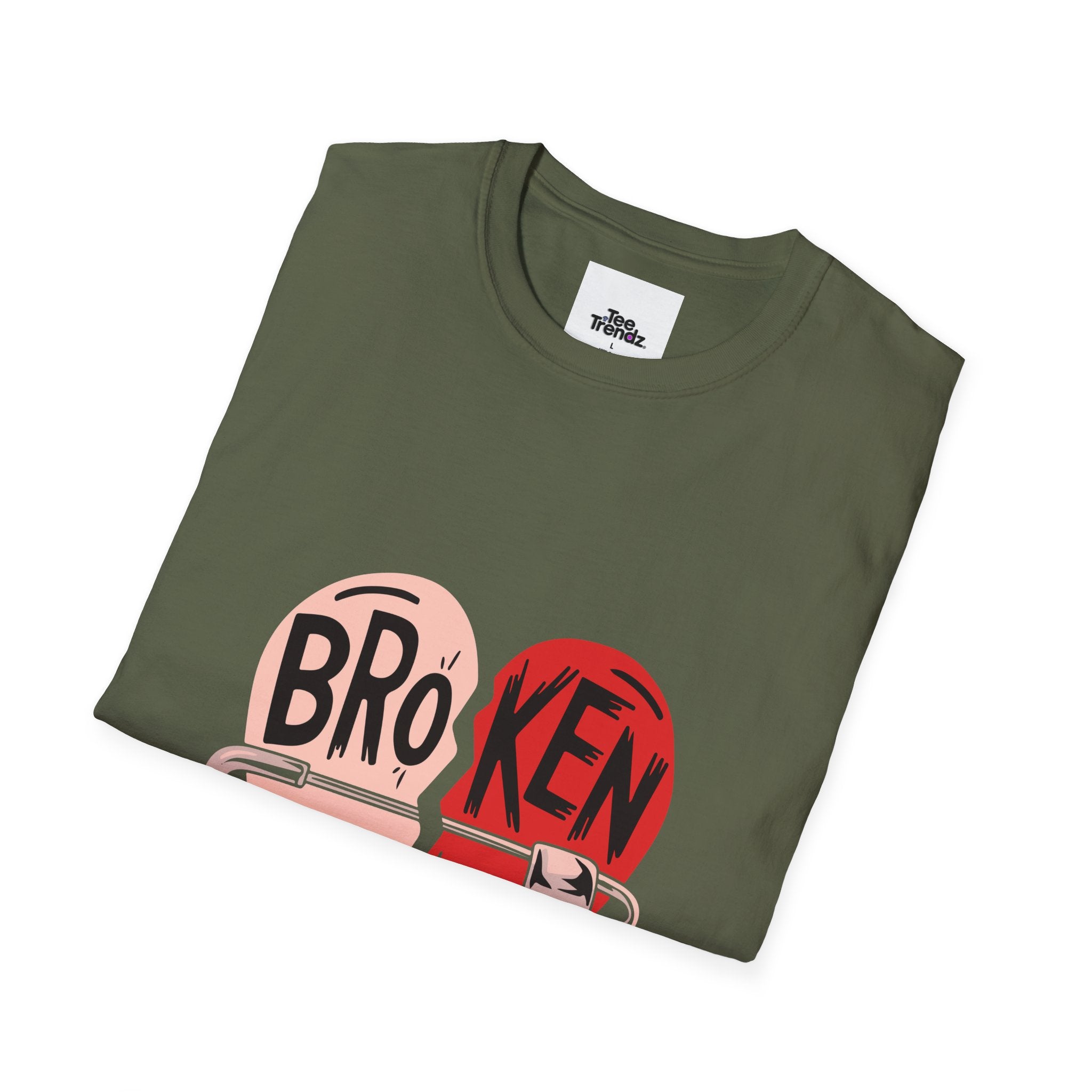 Broken Heart Graphic T-Shirt — Heart Safety Pin Design