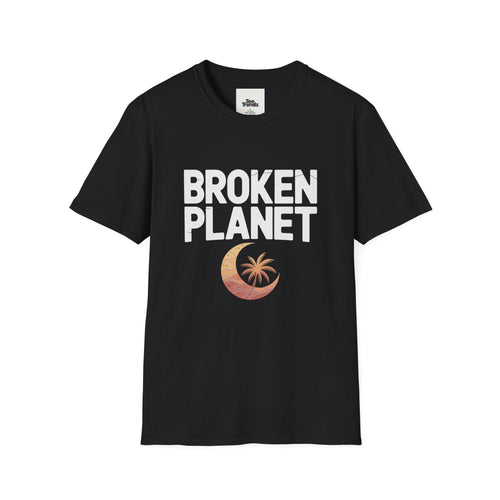 Broken Planet T-Shirt — Tropical Crescent Palm Graphic Tee