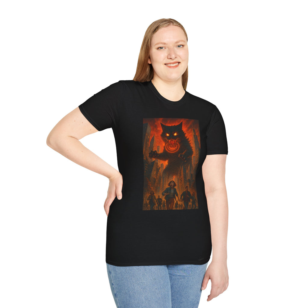 Demon Night T-Shirt — Fiery Monster Illustration Tee