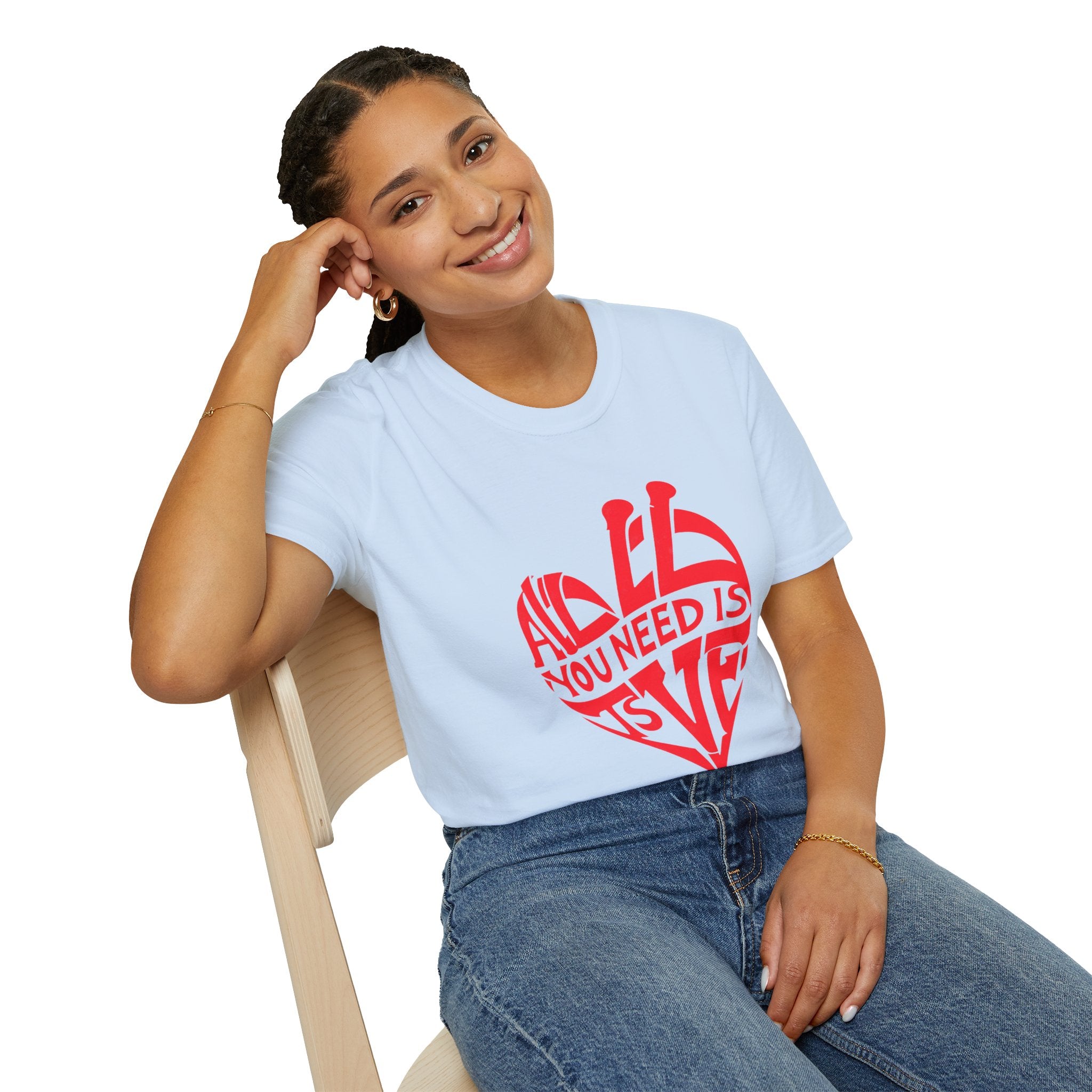 Love Heart T-Shirt — "All You Need Is Love" Retro Graphic