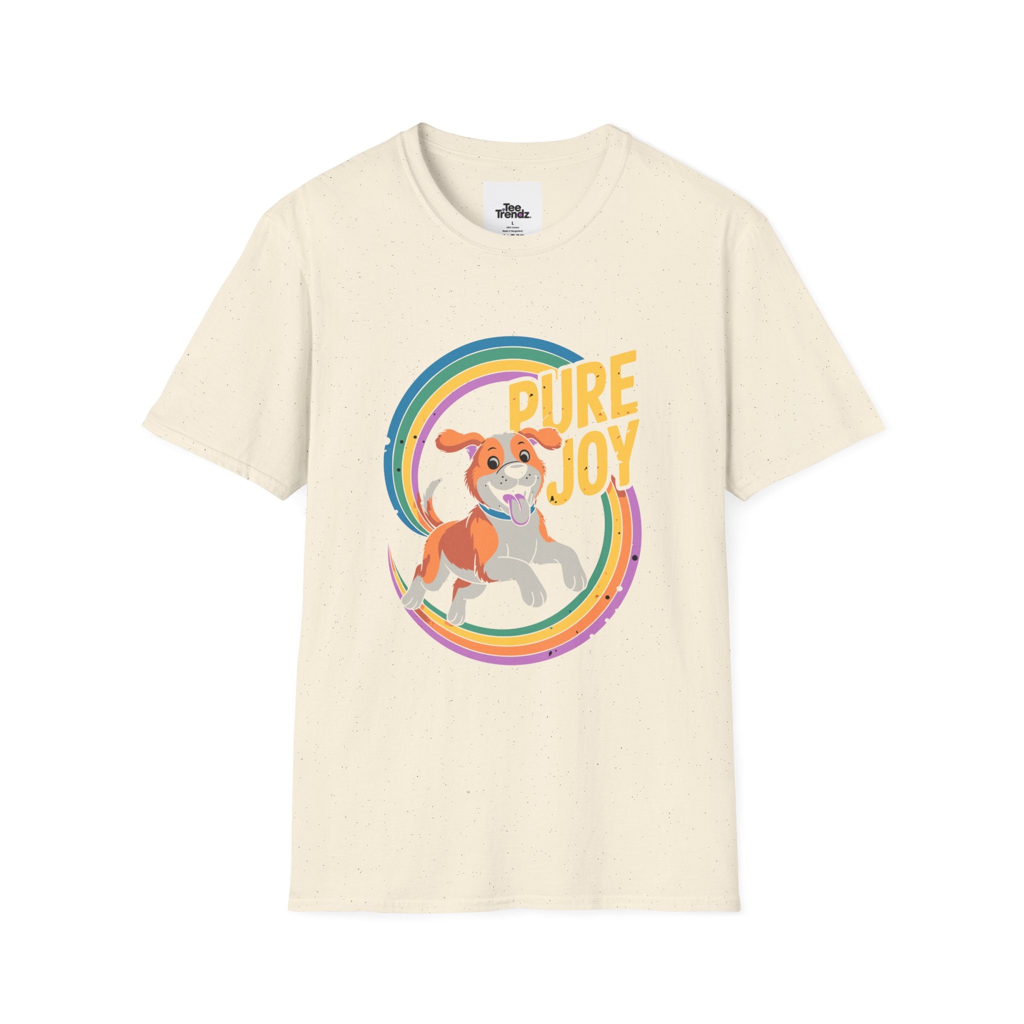 Pure Joy Dog T-Shirt – Playful Beagle Graphic Tee with Rainbow