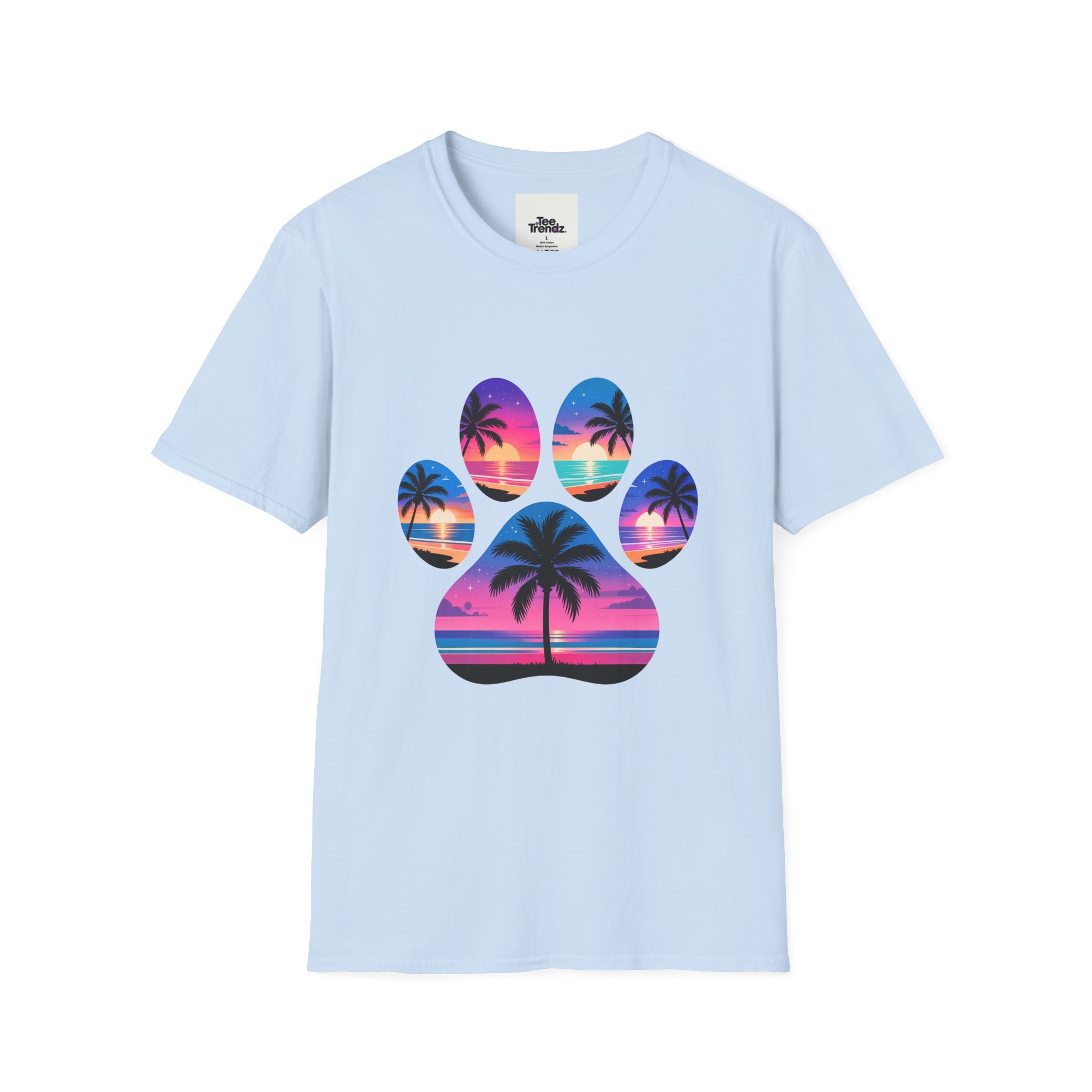 T-Shirt — Tropical Paw Sunset Graphic Tee