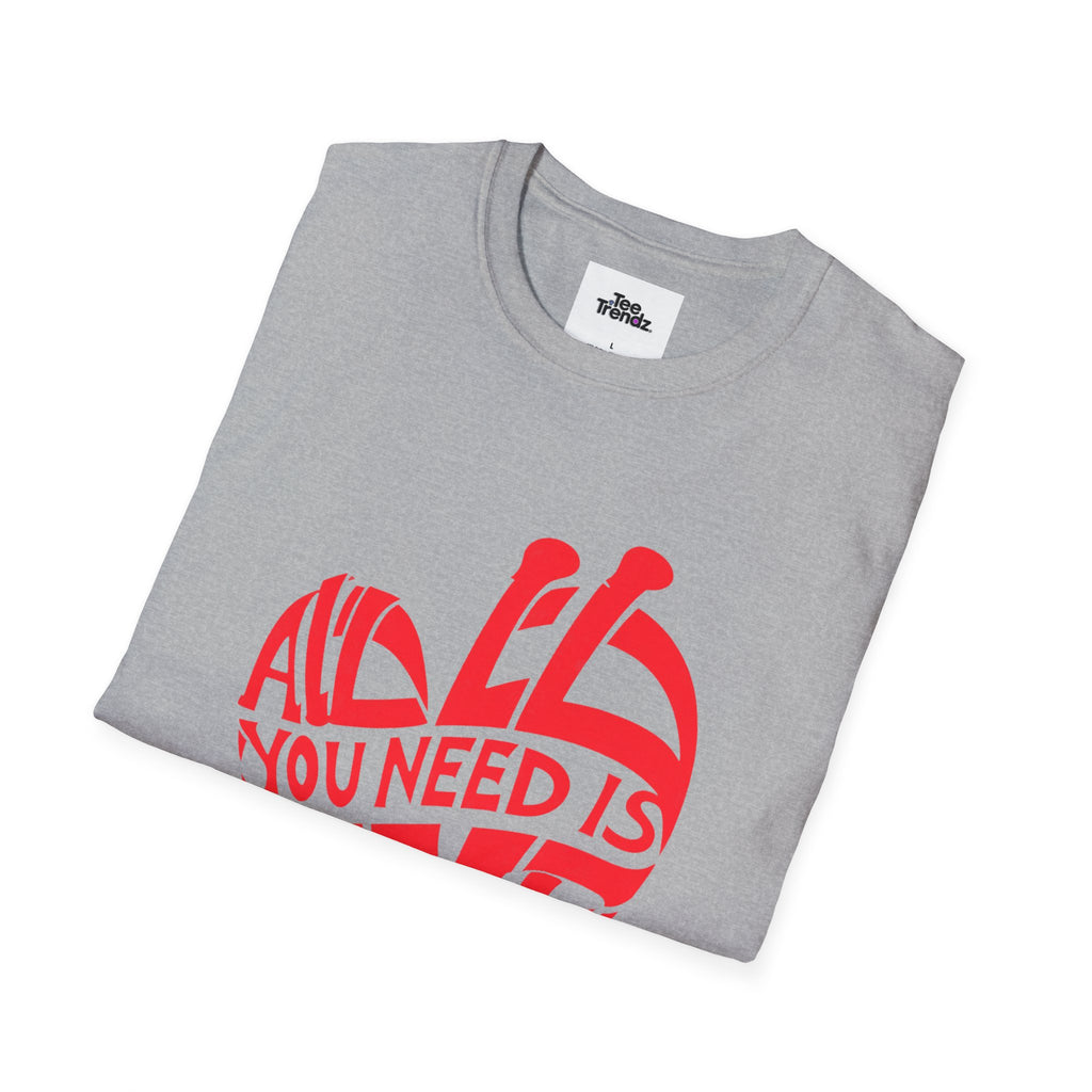 Love Heart T-Shirt — "All You Need Is Love" Retro Graphic