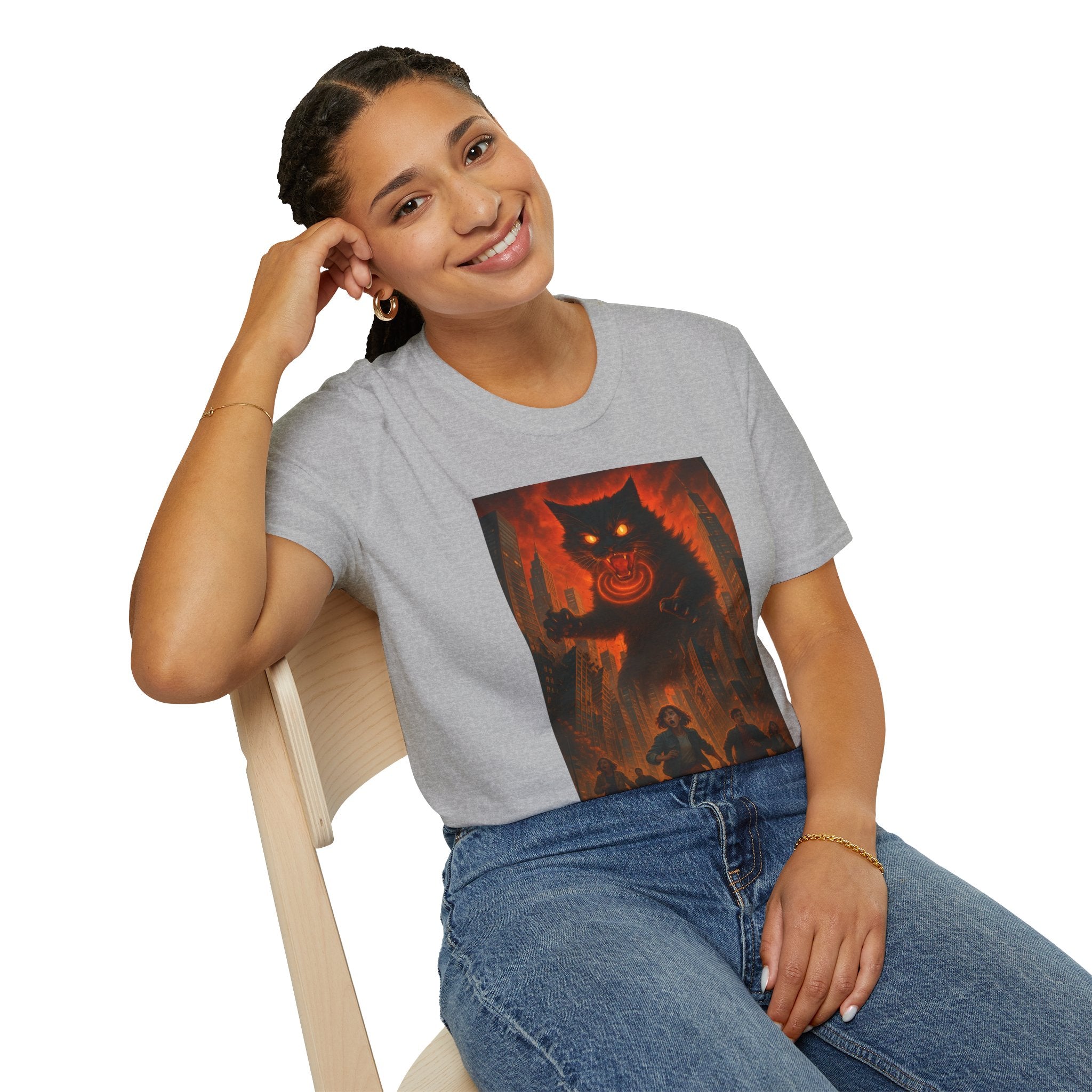 Demon Night T-Shirt — Fiery Monster Illustration Tee