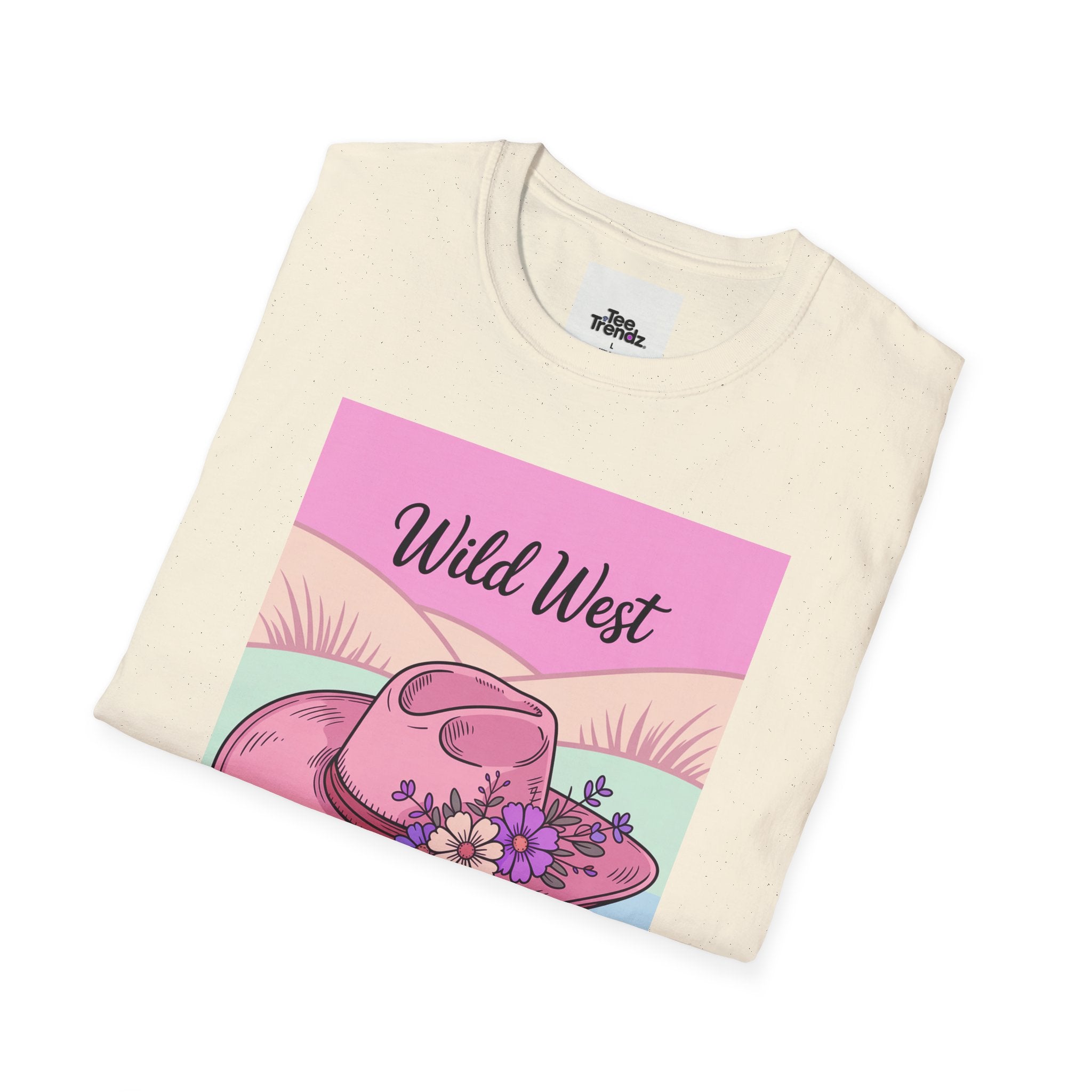 Wild West Pink Cowboy Hat T-Shirt — Floral Western Graphic Tee