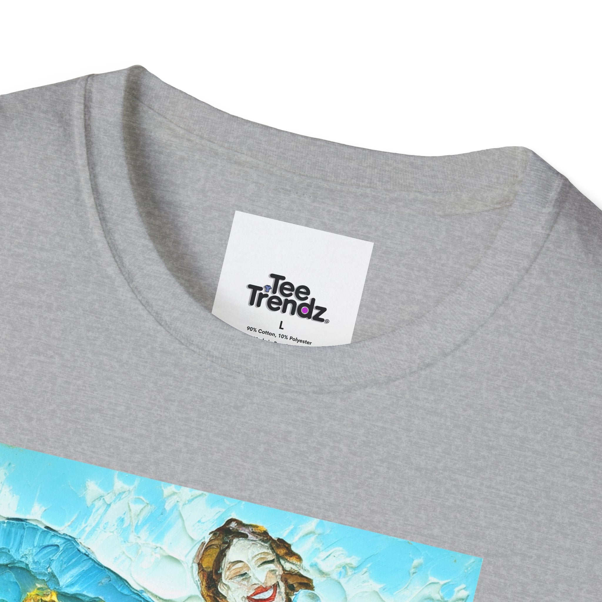 Sunflower Field Dress T-Shirt — Whimsical Girl & Dog Art Tee