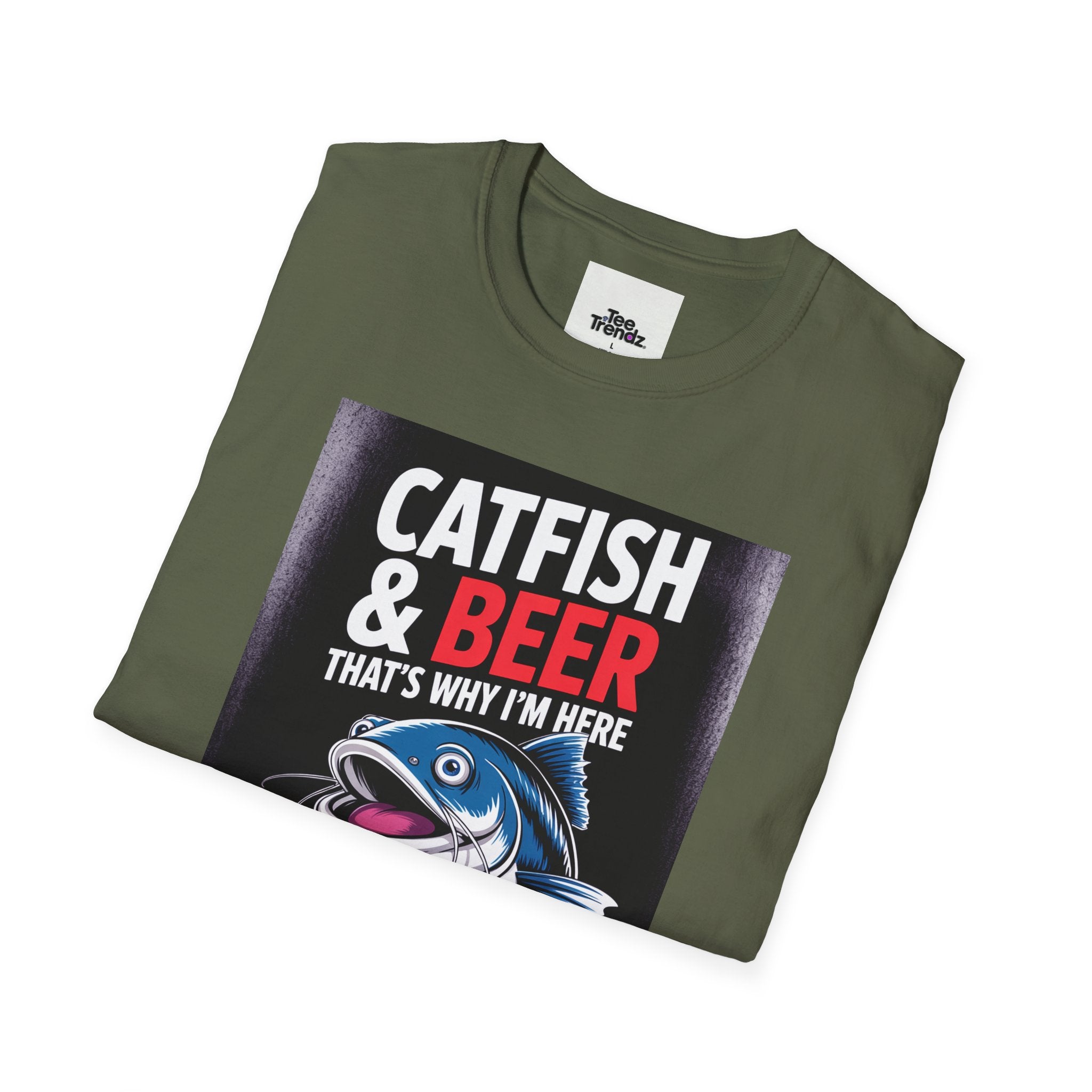 Catfish & Beer T-Shirt — Funny Fishing Shirt with Beer Graphic