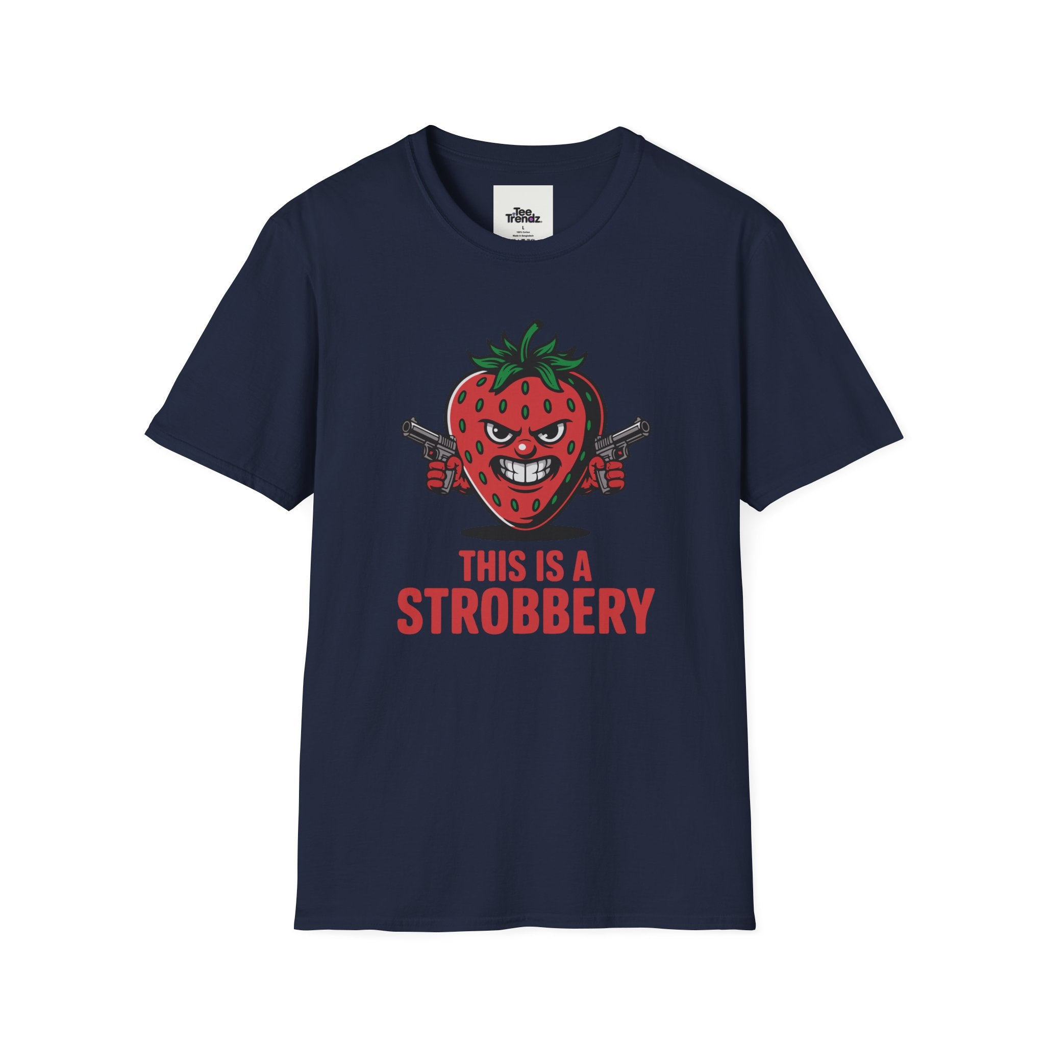 Stroberry Tee – Funny Cartoon Strawberry Graphic T-Shirt (“This Is A Stroberry”)