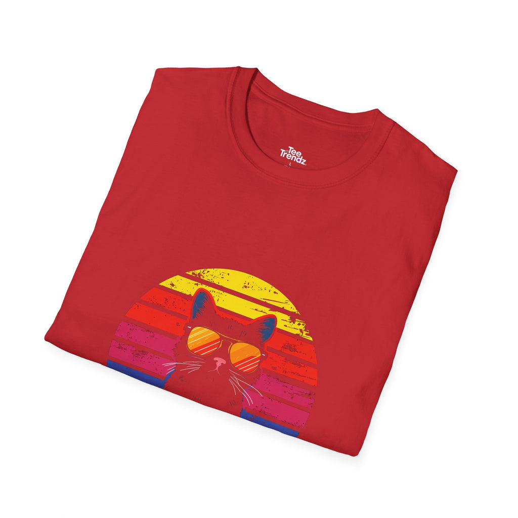 RealCat Retro Cat T-Shirt — Cool Cat Sunglasses Vintage Sunset Tee