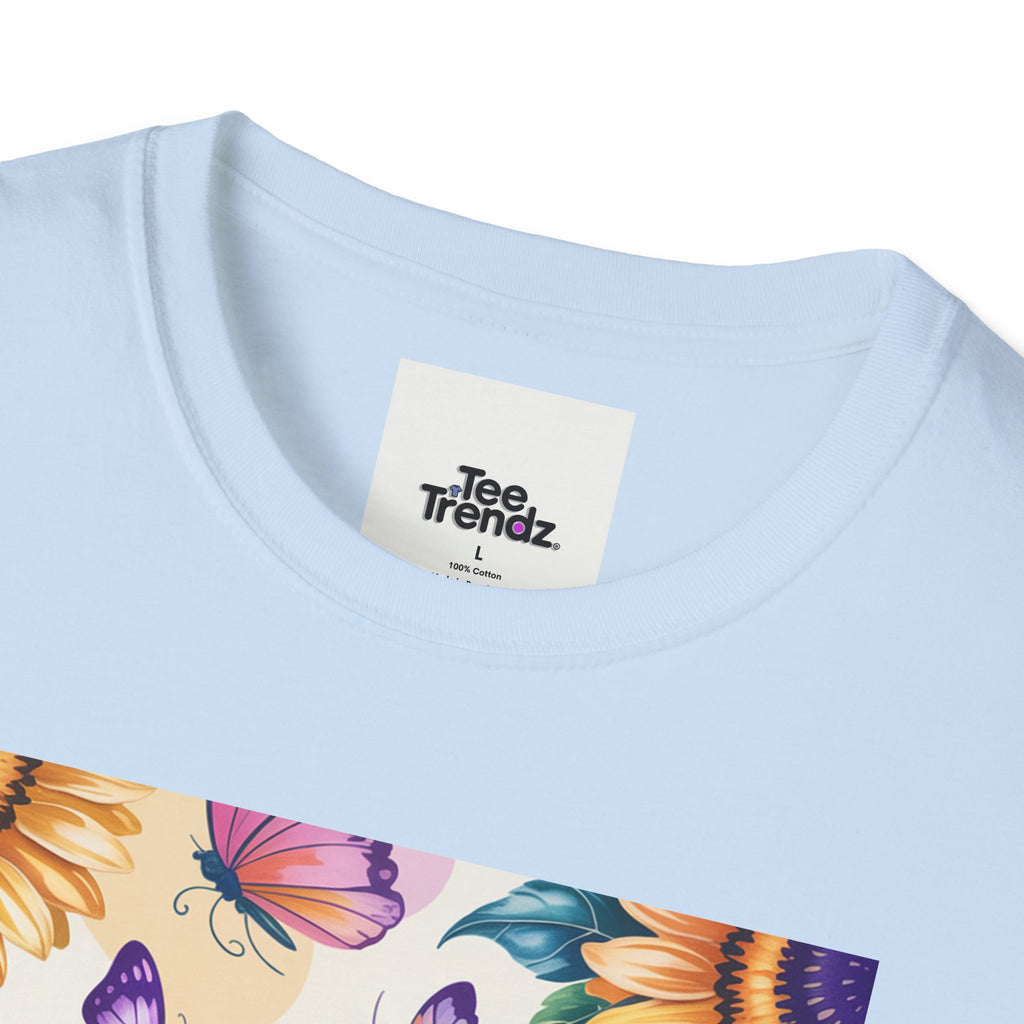 Chasing Sunshine T-Shirt — Floral Sunflower & Butterfly Graphic Tee
