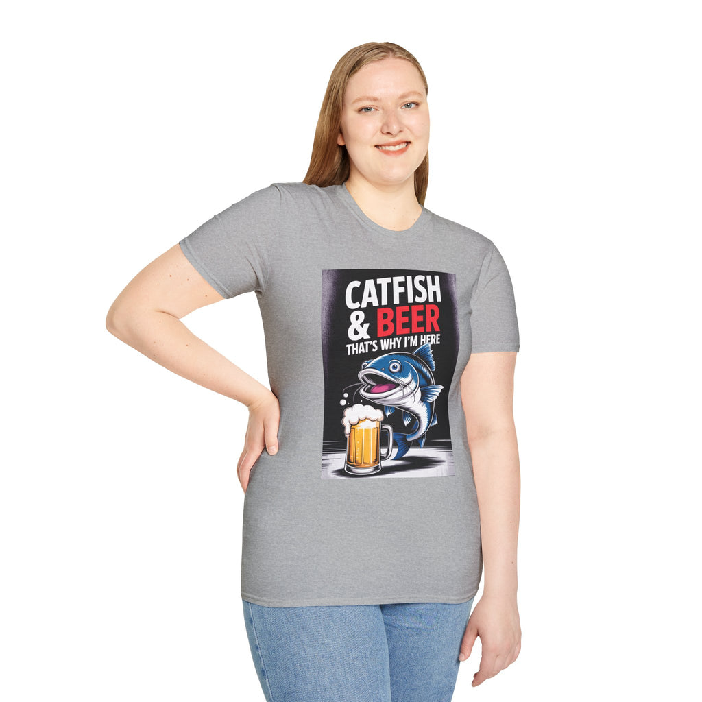 Catfish & Beer T-Shirt — Funny Fishing Shirt with Beer Graphic