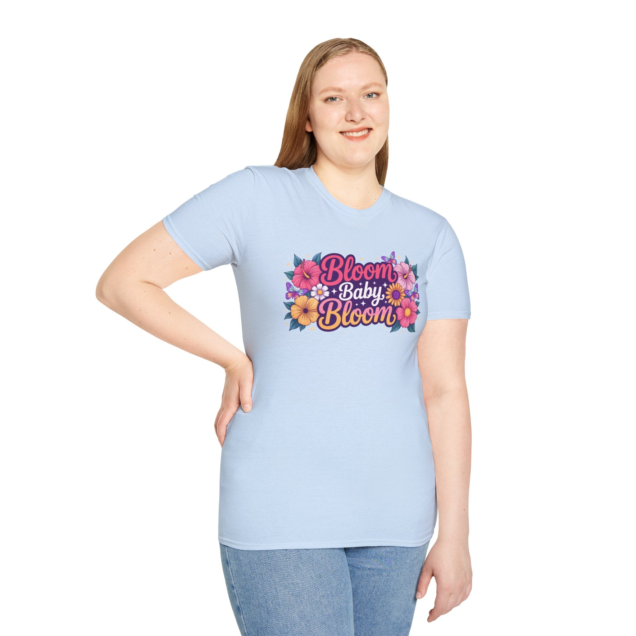 Bloom Baby Bloom Floral T-Shirt — Cute Spring Garden Tee for New Moms & Moms-to-Be