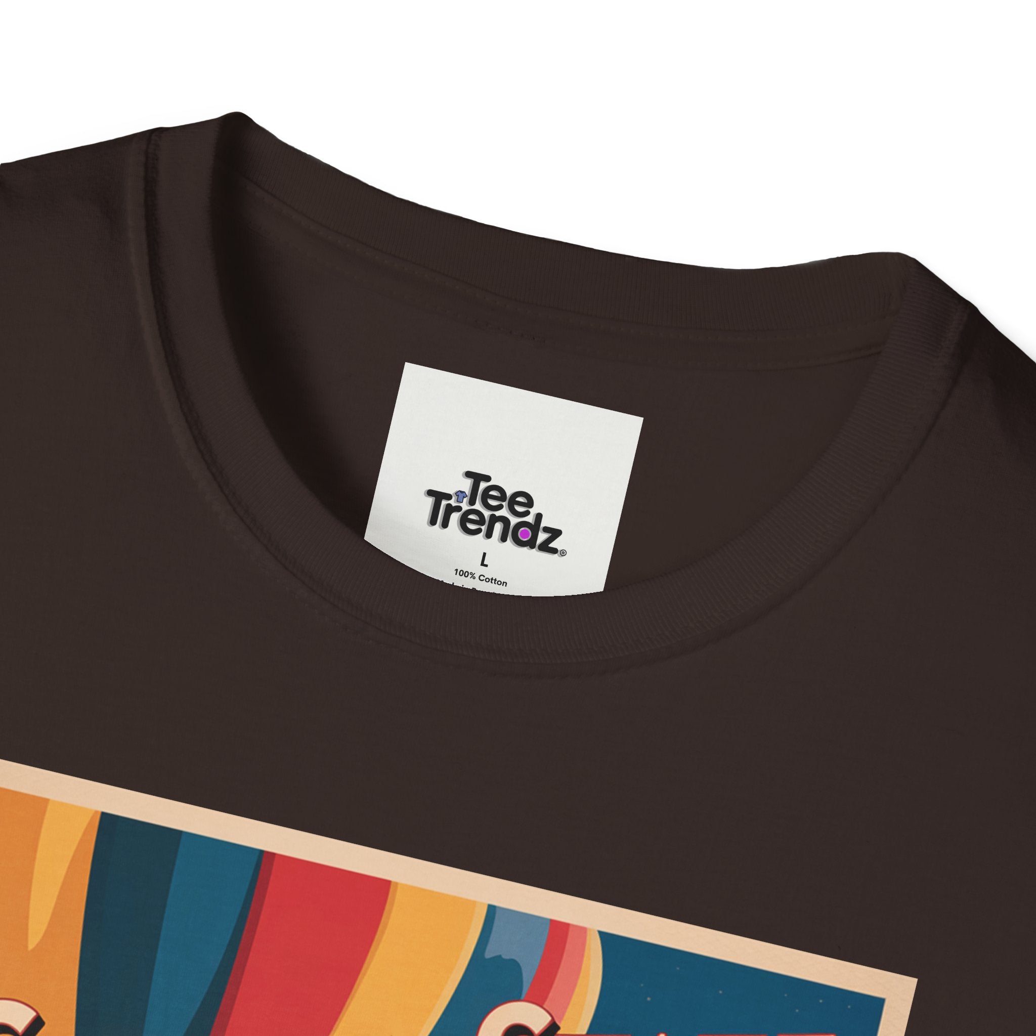 Golden State Hot Air Balloon T-Shirt — Vintage Travel Poster Tee
