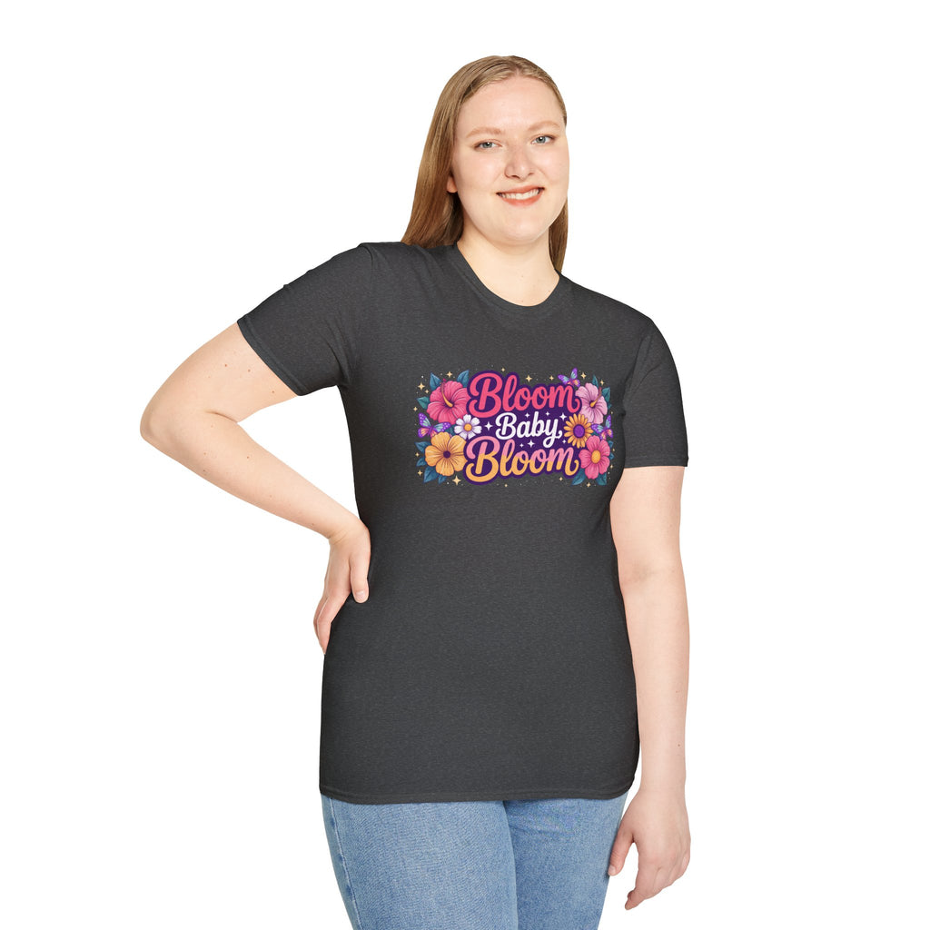 Bloom Baby Bloom Floral T-Shirt — Cute Spring Garden Tee for New Moms & Moms-to-Be