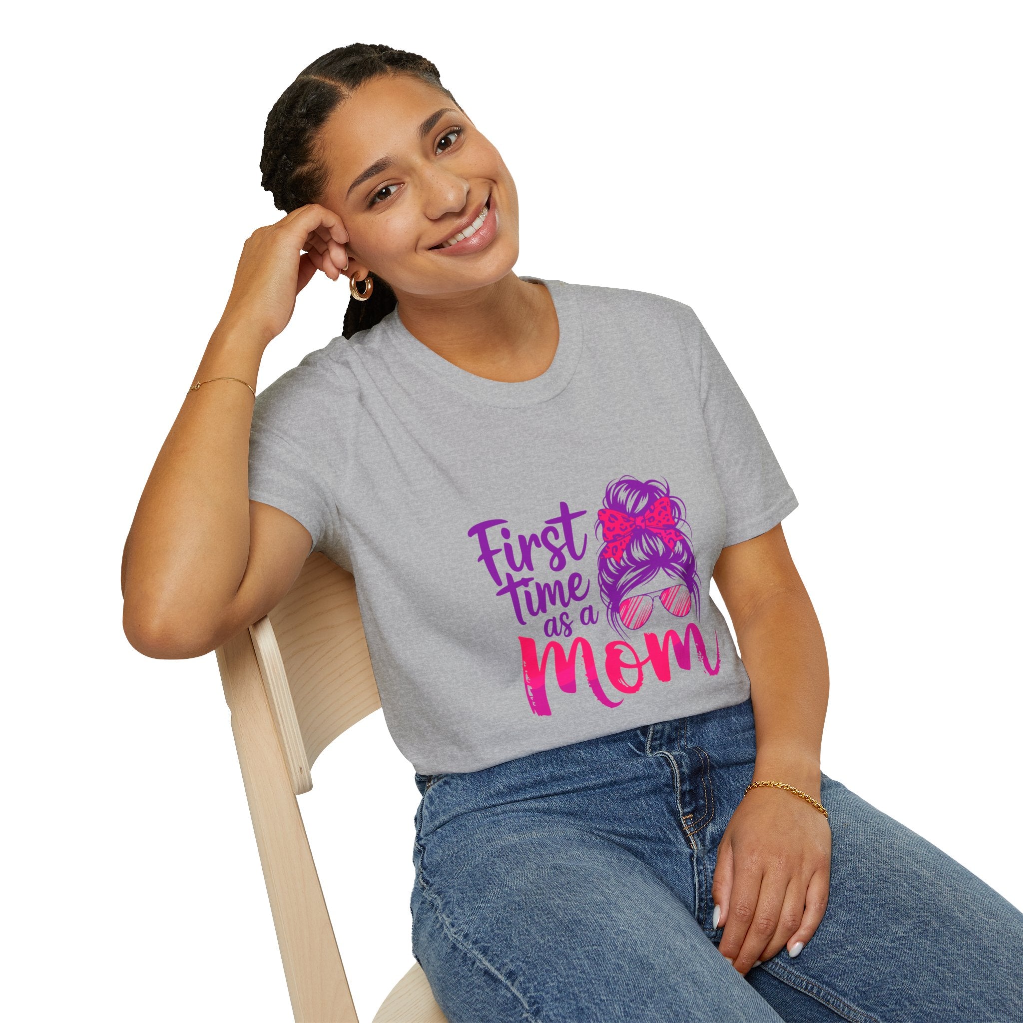 First Time as a Mom T-Shirt — New Mom Gift, Cute Mom Life Tee