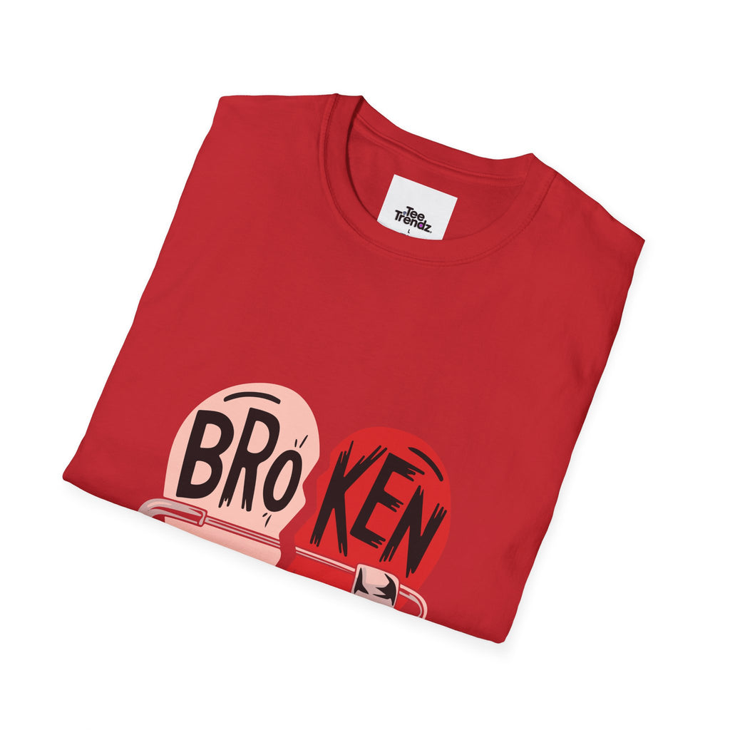 Broken Heart Graphic T-Shirt — Heart Safety Pin Design