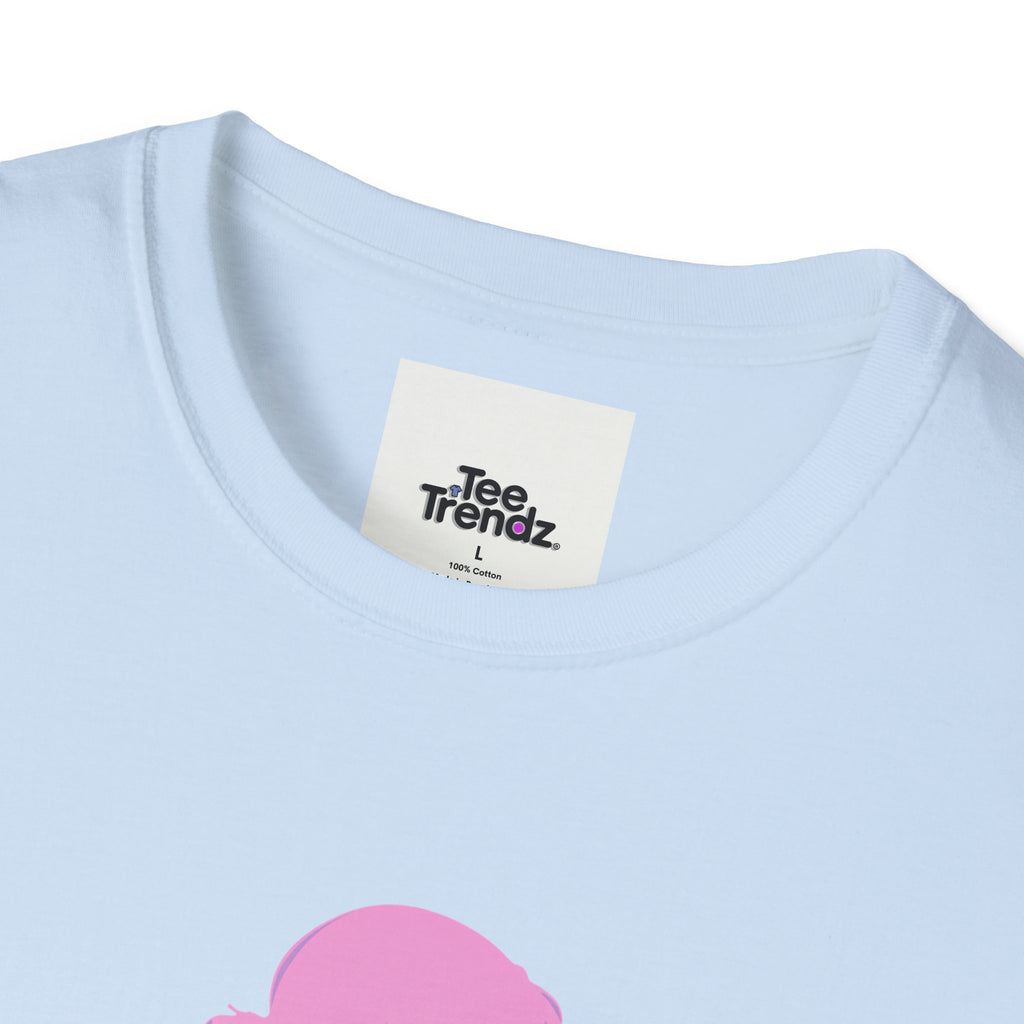 Floral Silhouette Tee — Pink Woman Dress Flower Graphic T-Shirt