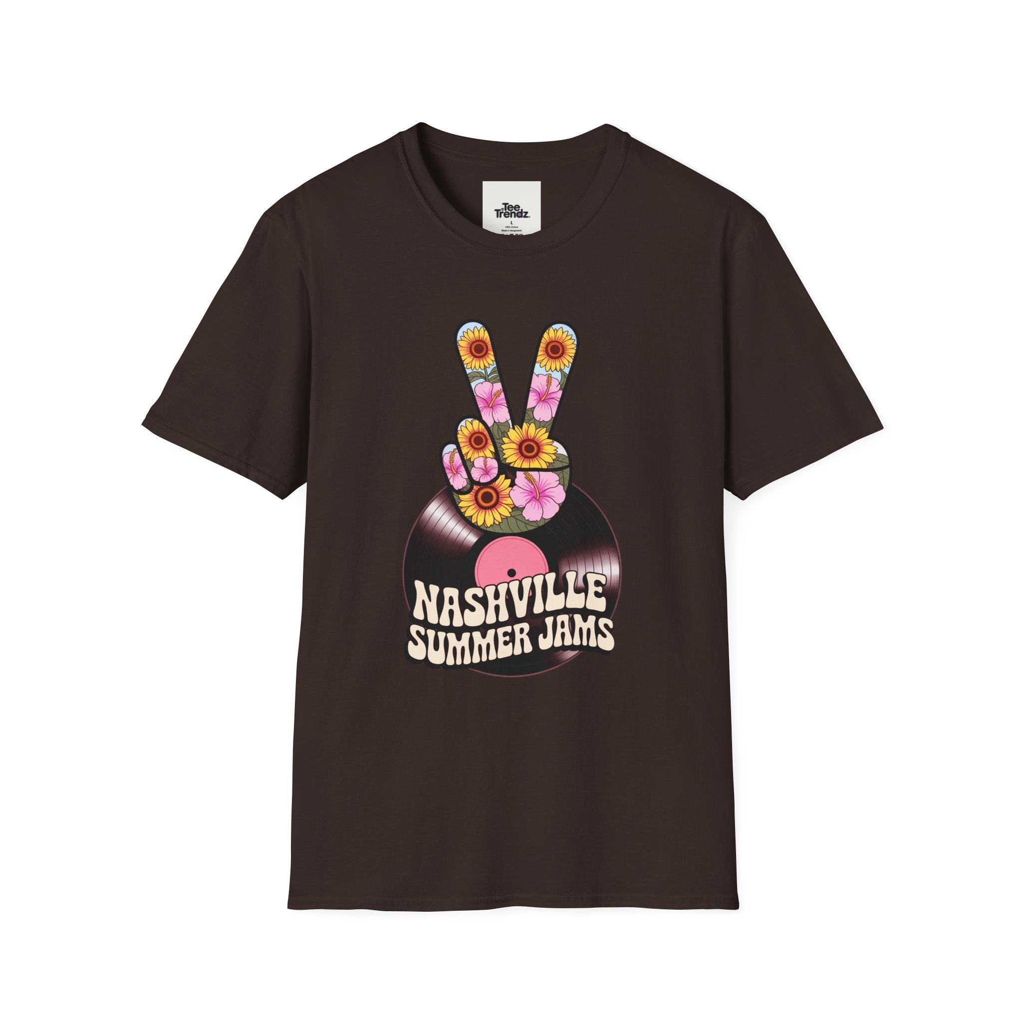 Nashville Summer Jams T‑Shirt — Retro Peace Sign Vinyl Concert Tee