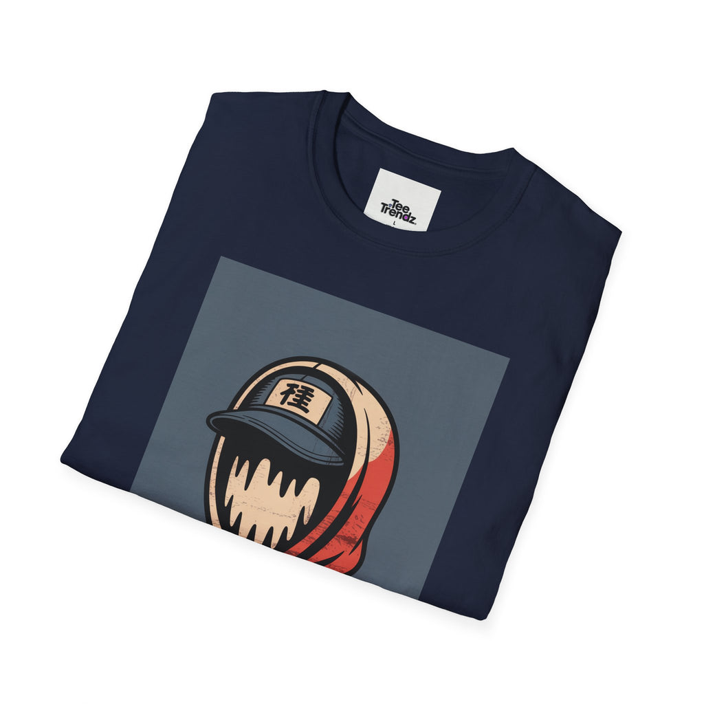 Hooded Mask Graphic T-Shirt — Streetwear Skater Hoodie Illustration