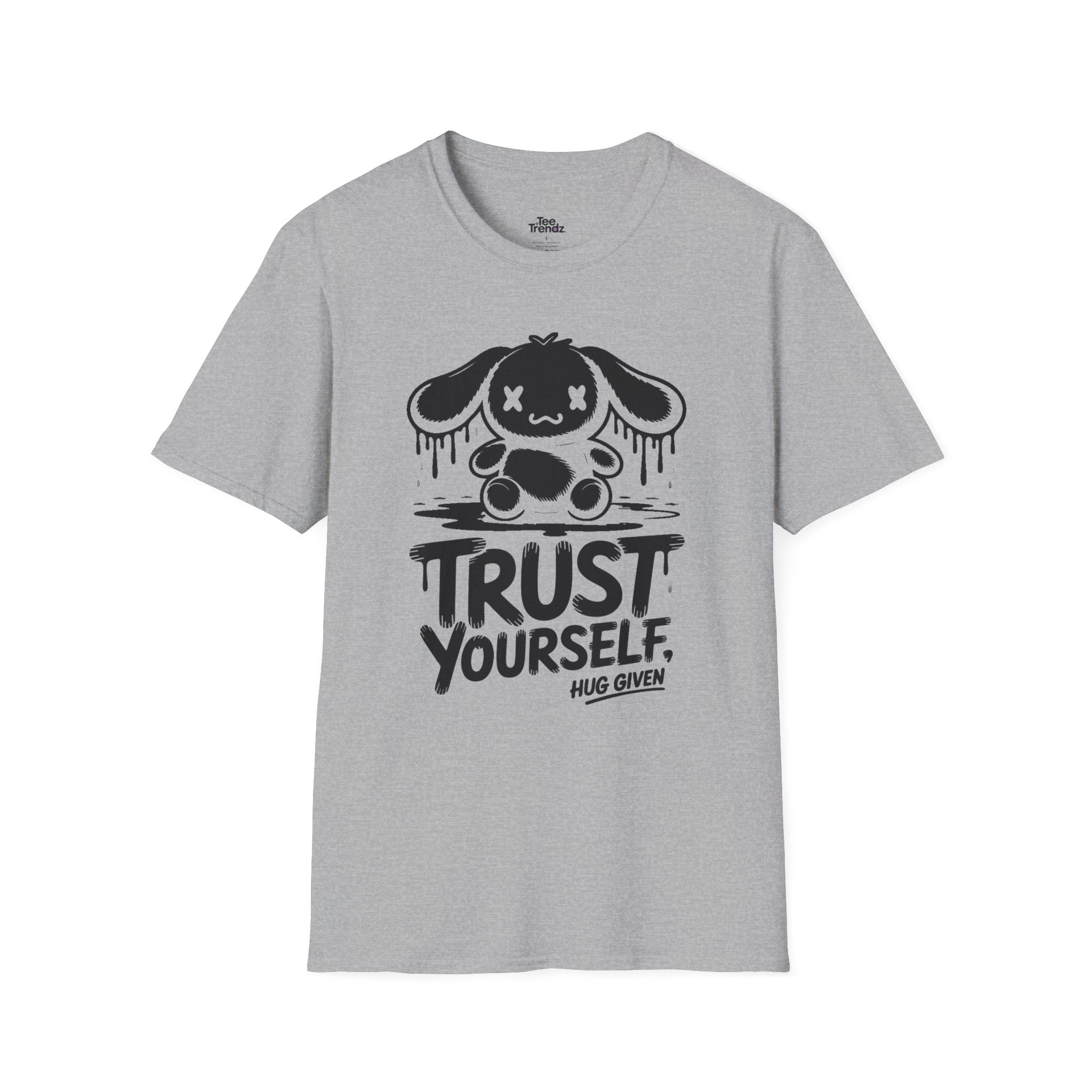 Trust Yourself Cute Bunny Graphic Tee — "Trust Yourself" Motivational T-Shirt