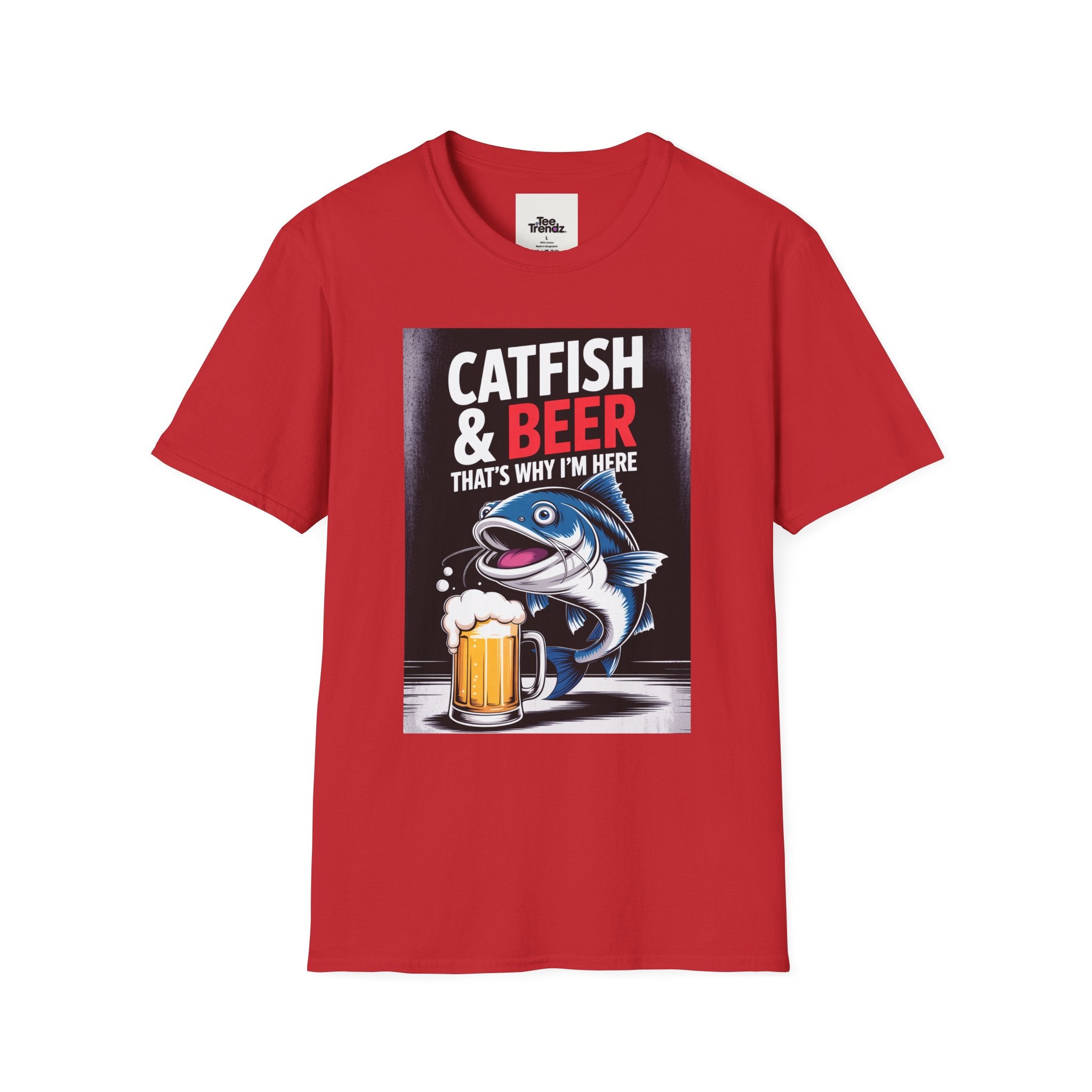 Catfish & Beer T-Shirt — Funny Fishing Shirt with Beer Graphic