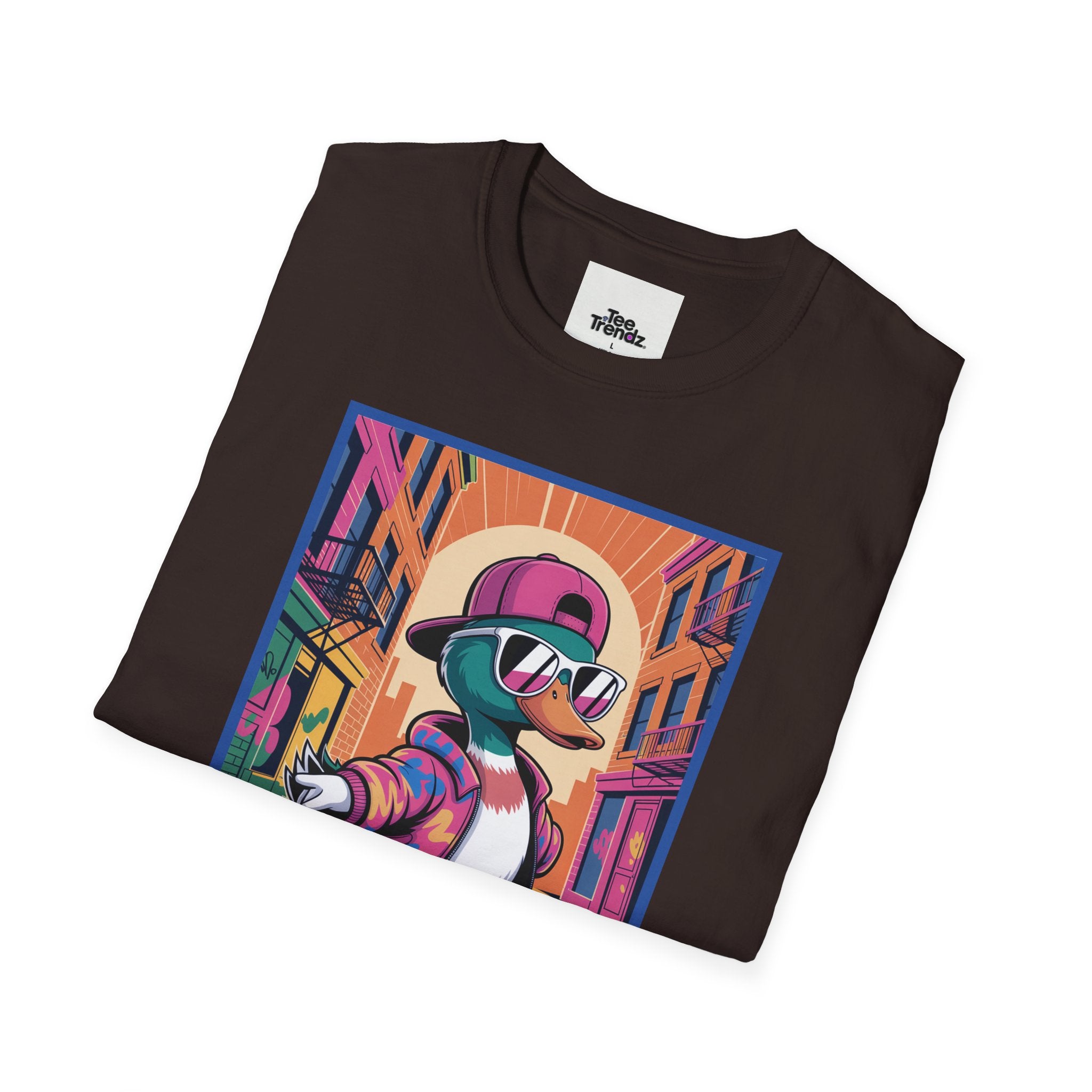 Skateboard Duck Graphic T-Shirt — Retro Streetwear Skateboarder Design