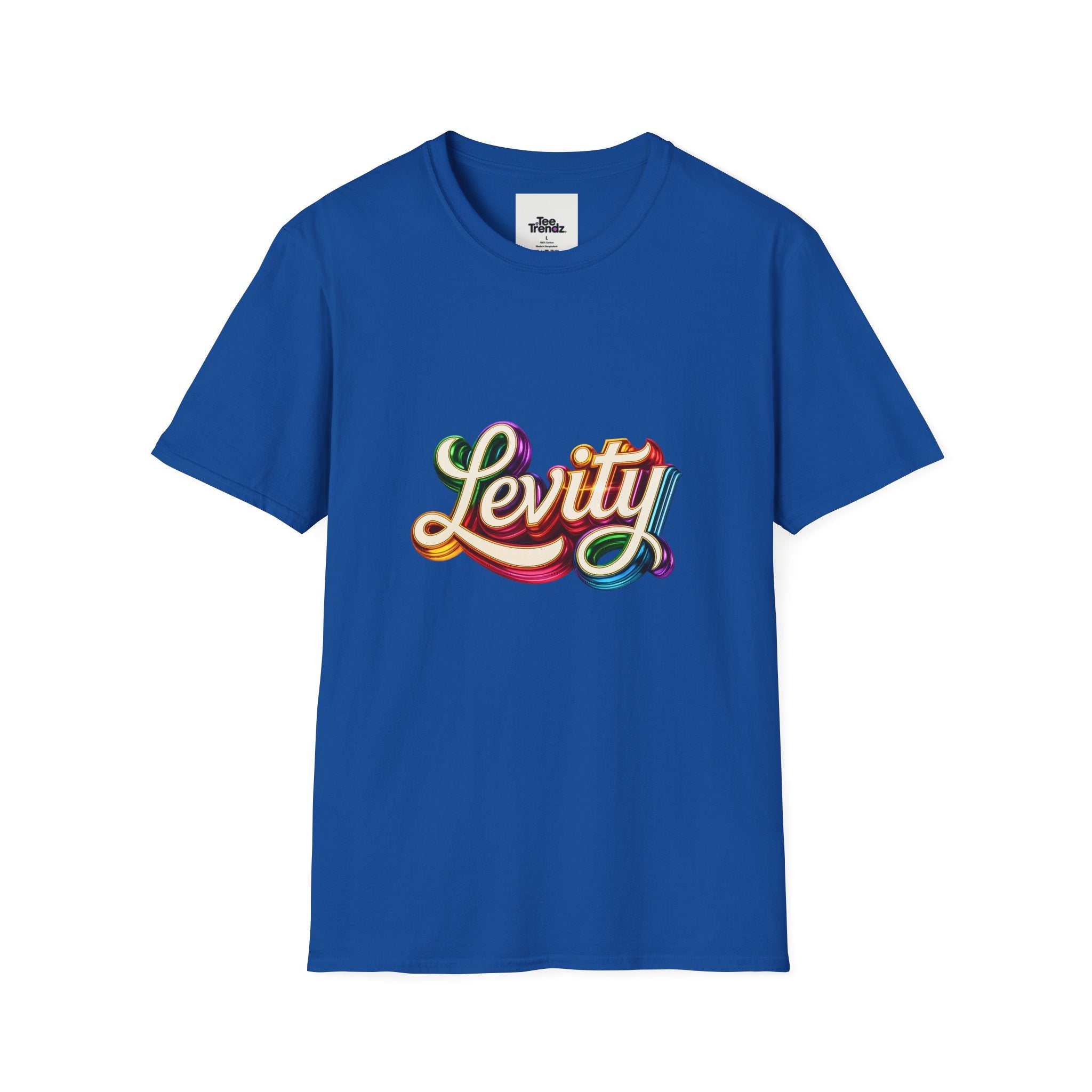 Levity Retro Script T-Shirt — Colorful Vintage Rainbow Graphic