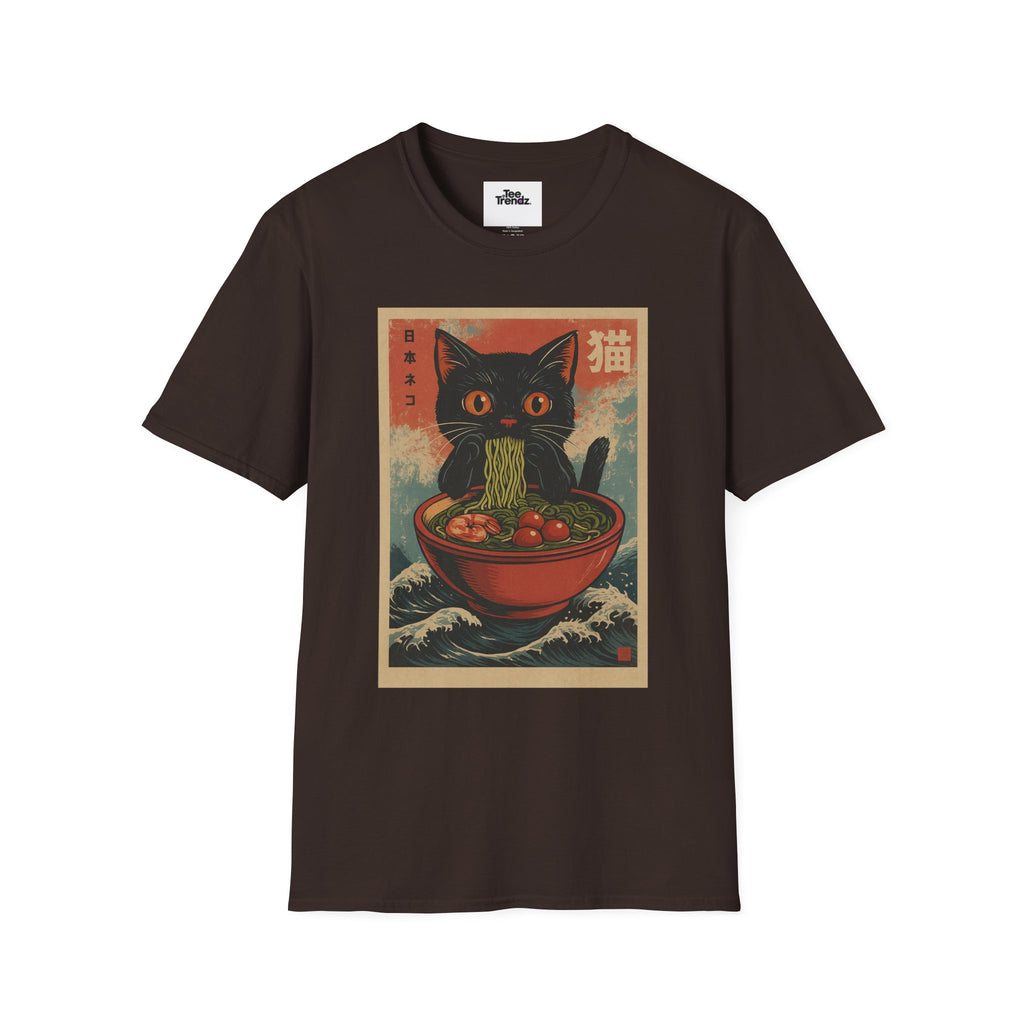 Cat Ramen T-Shirt — Vintage Japanese Neko Bowl Graphic Tee