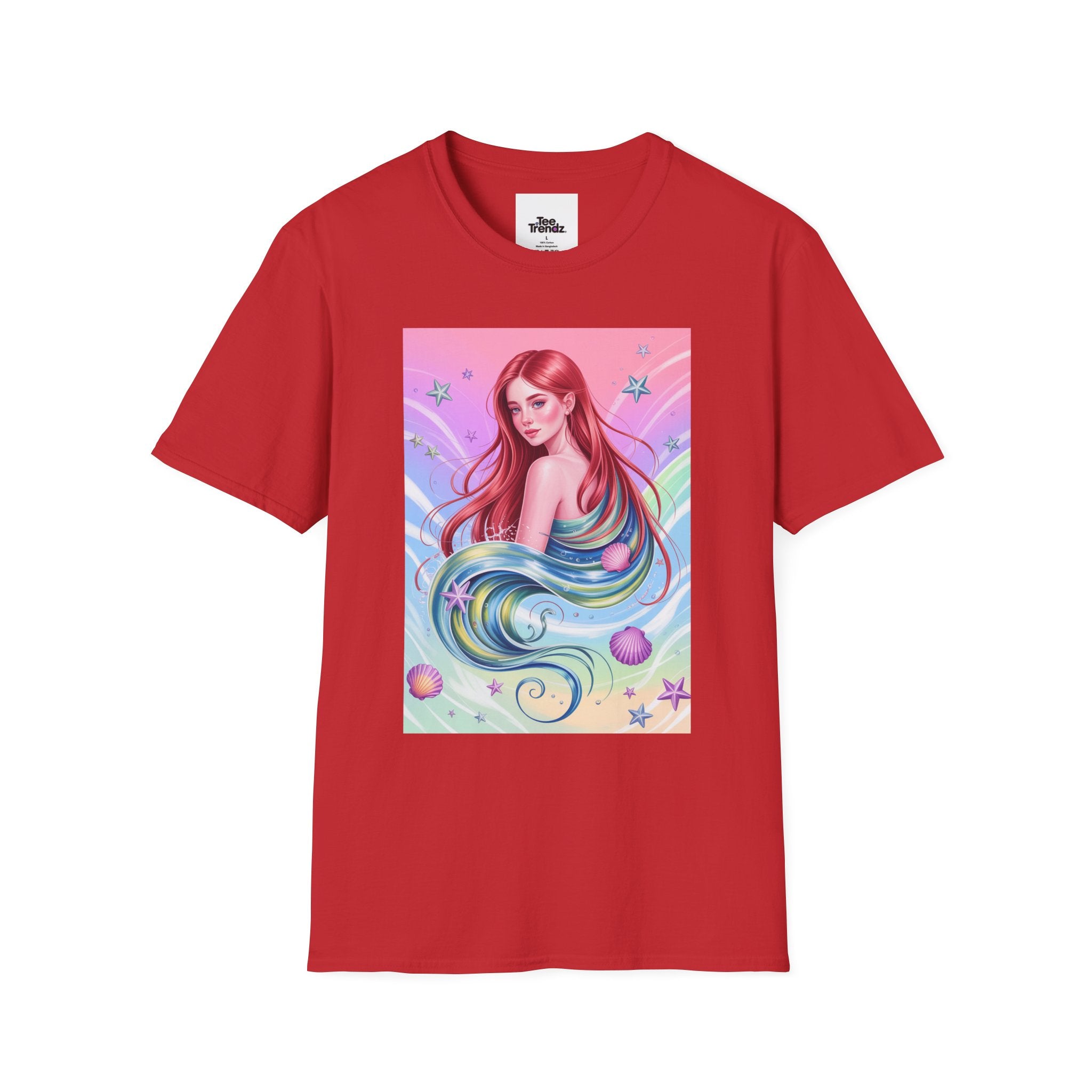 Mermaid Fantasy T-Shirt — Pastel Cosmic Sea Girl Graphic Tee