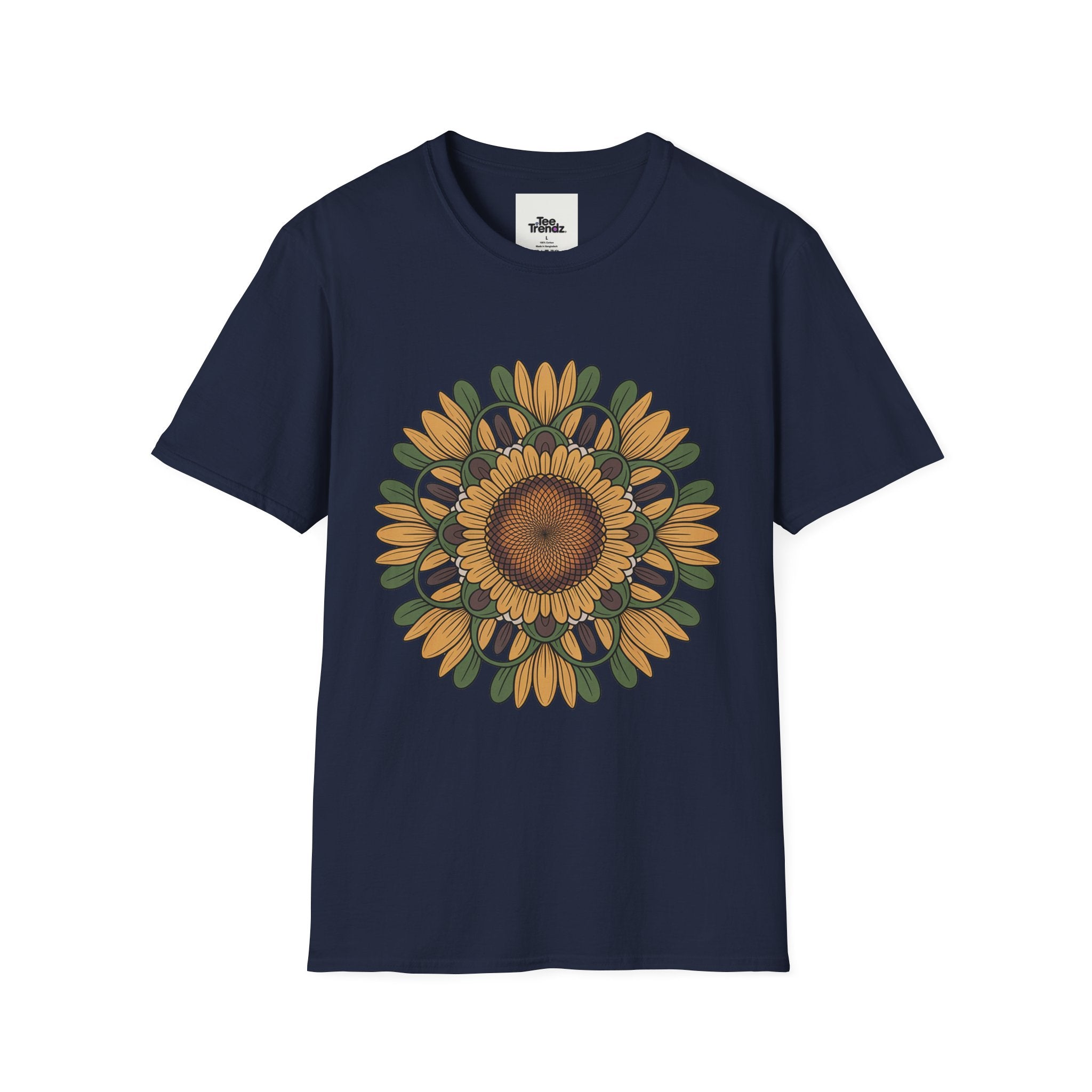 Sunflower Mandala T-Shirt — Retro Floral Graphic Tee